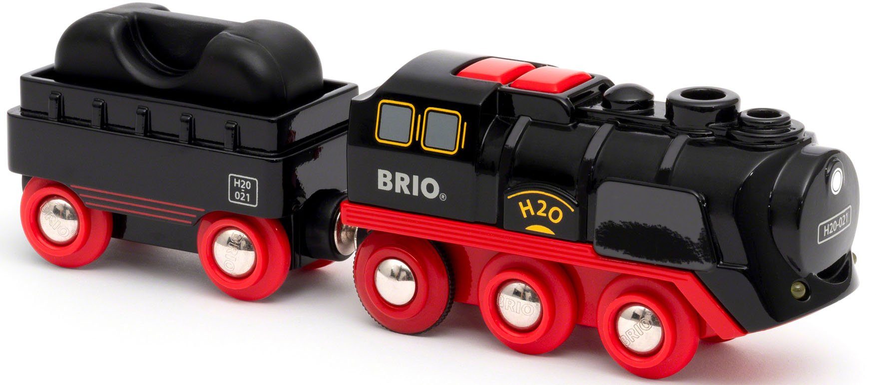 BRIO® Spielzeug-Zug Batterie-Dampflok mit Wassertank, mit Licht- und Dampffunktion