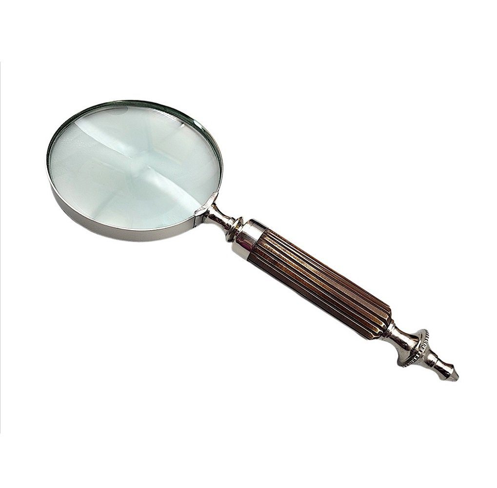 Handlupe Lupe Leselupe Vergrößerungsglas Lesehilfe silbern