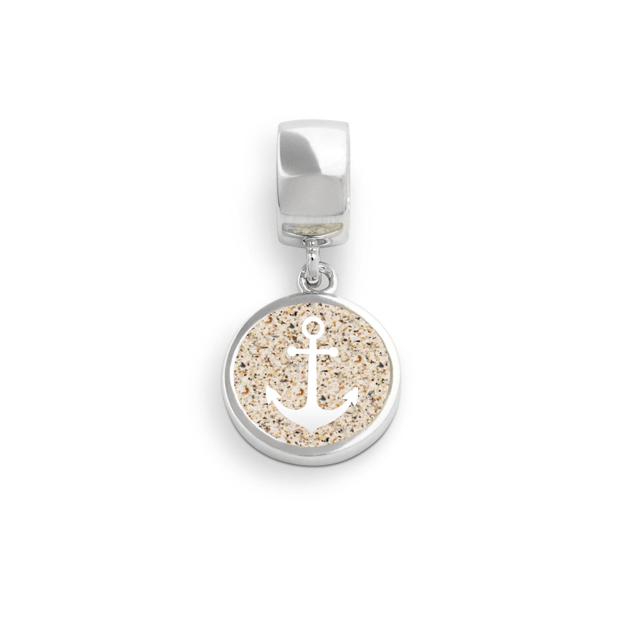 Bead Charm F270 – Bead-Anhänger „Anker 2.0“ mit Strandsand, 925er Silber