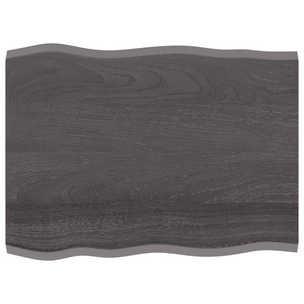 furnicato Tischplatte 80x60x2 Baumkante Behandelt Eiche (1 St) Massivholz cm