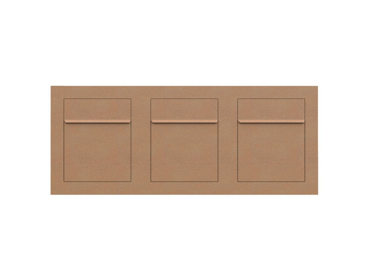 Thumbnail - Bravios Briefkasten Einbaubriefkasten Bari for Three in Rost