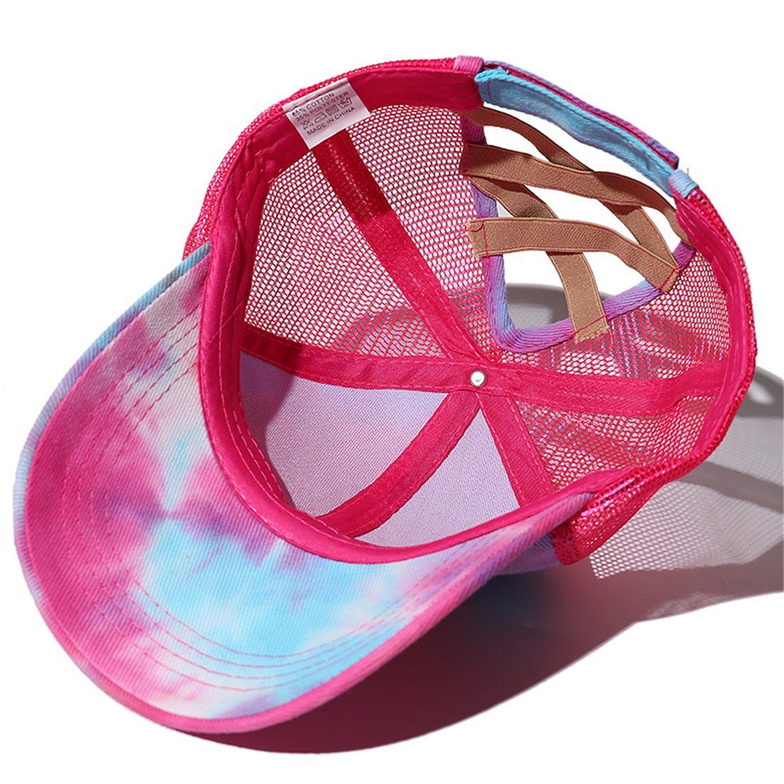 DÖRÖY Sonnenschutz und Damen-Baseballkappe Cap mit Sommerliche Pferdeschwanz Baseball Rosa
