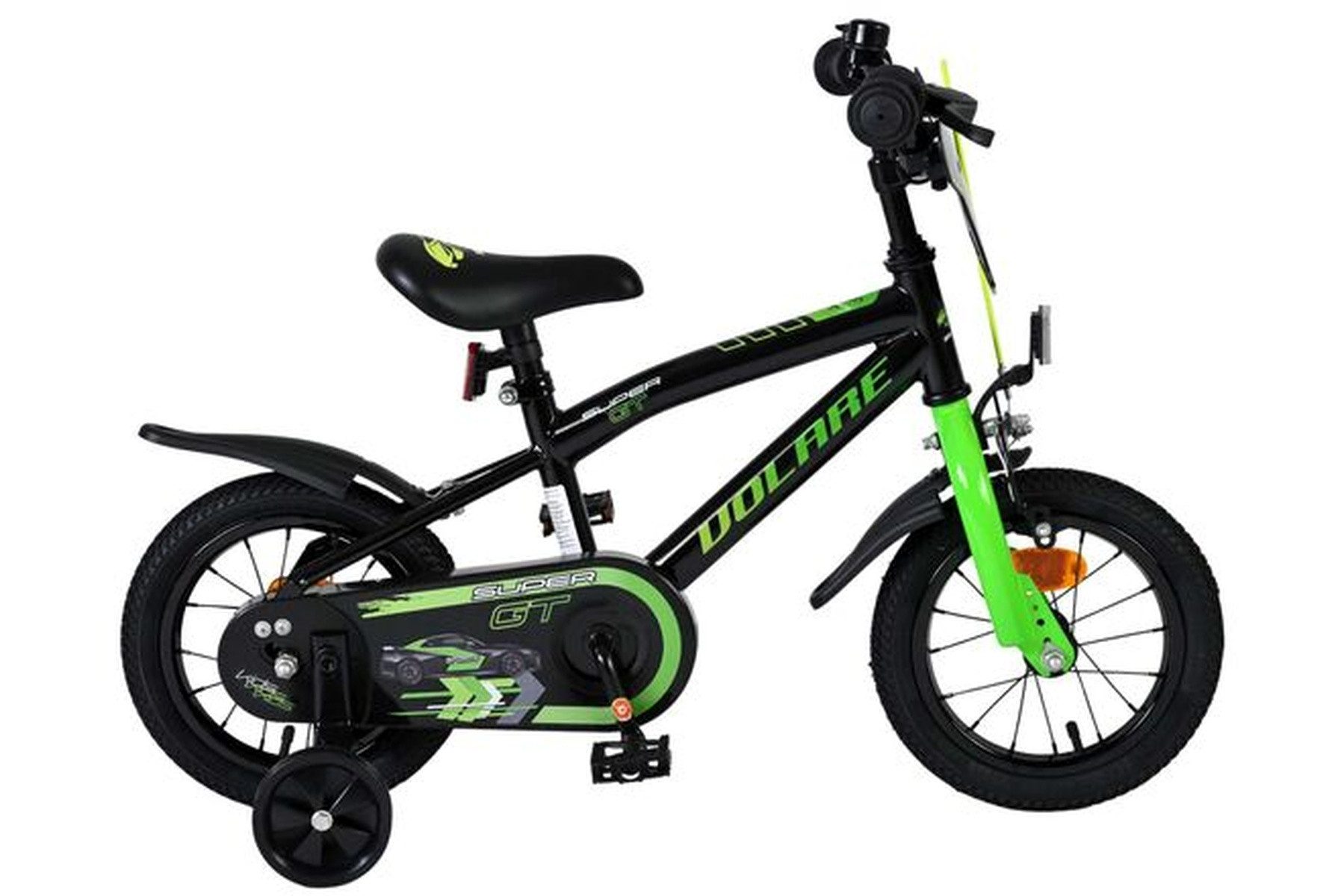 Volare Kinderfahrrad Super GT Jungen 12 Zoll Grün – Handbremse & Rücktritt