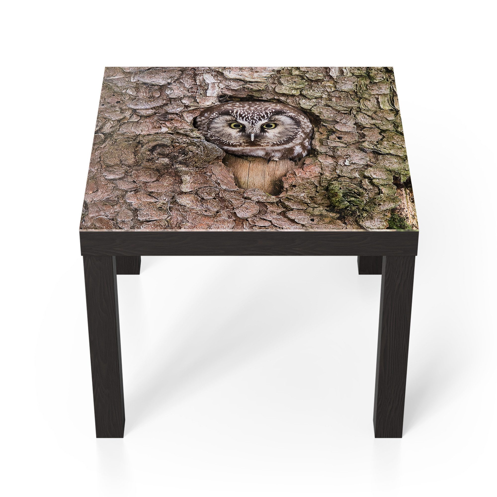 DEQORI Couchtisch 'Wächter der Baumrinde', Glas Beistelltisch Glastisch modern