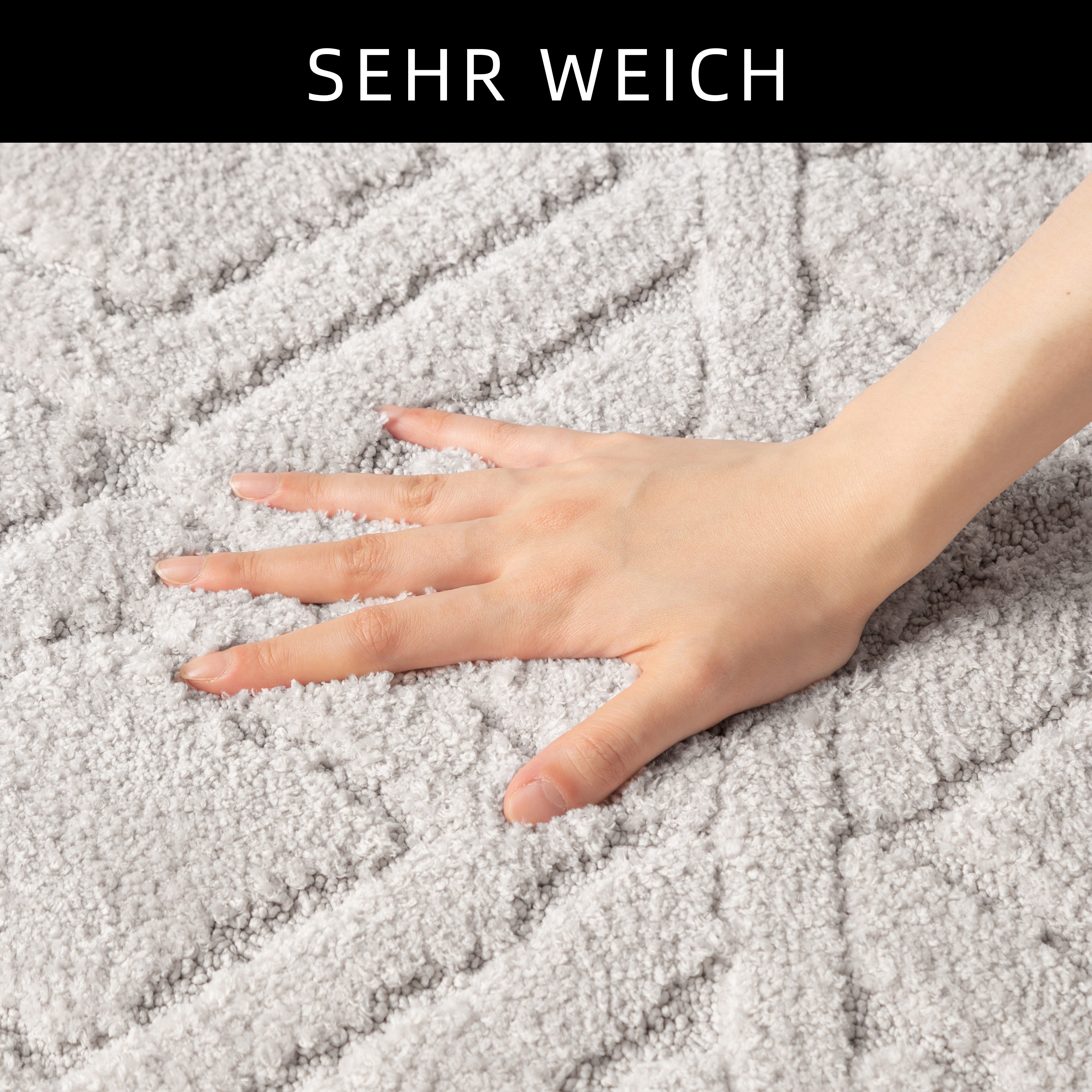 OTTO home Badematte Louvres, Badvorleger, Badezimmer Teppich, Duschvorleger, Höhe 10 mm, rutschhemmend beschichtet, schnell trocknend, Polyester, rechteckig, Ba – Bild 5 von 5