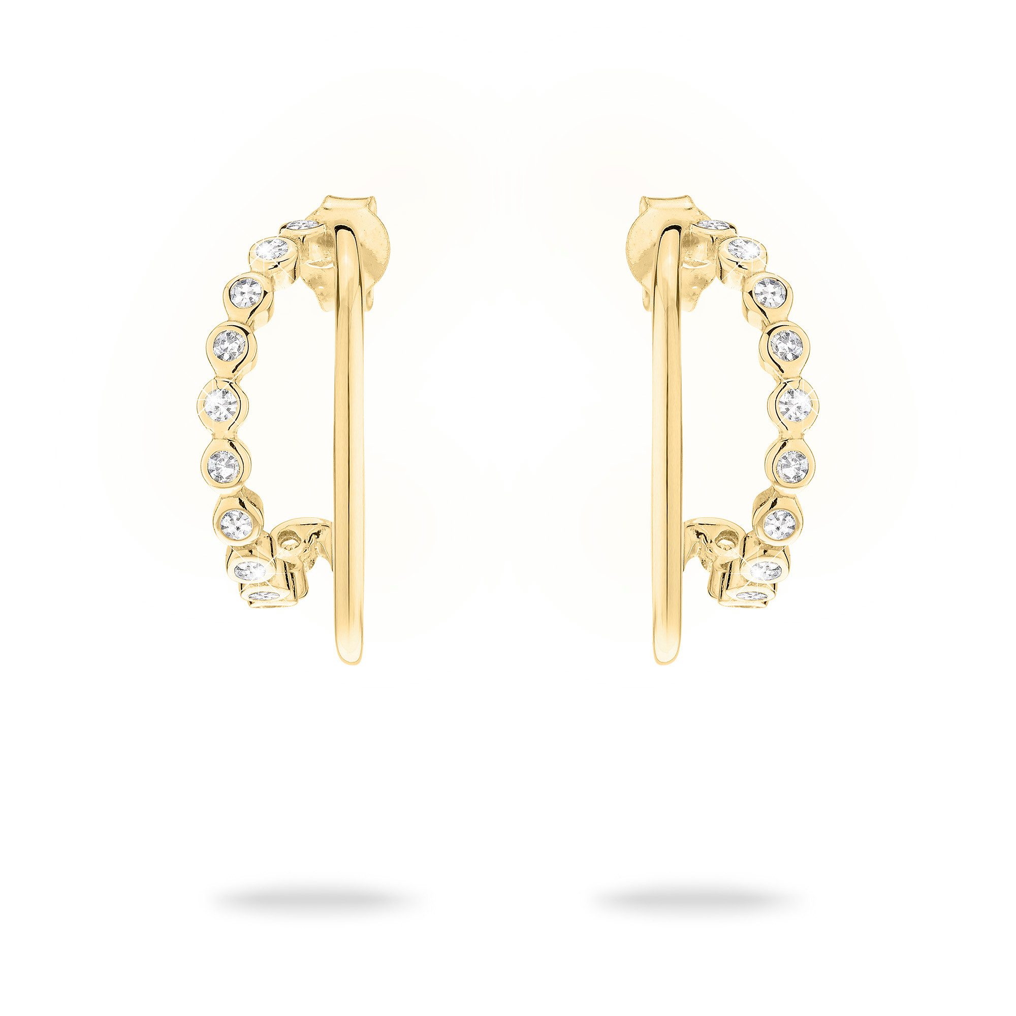 Tamaris Paar Creolen Schmuck Geschenk Silber 925 Ohrringe Tiny Glimmer, mit Zirkonia (synth)