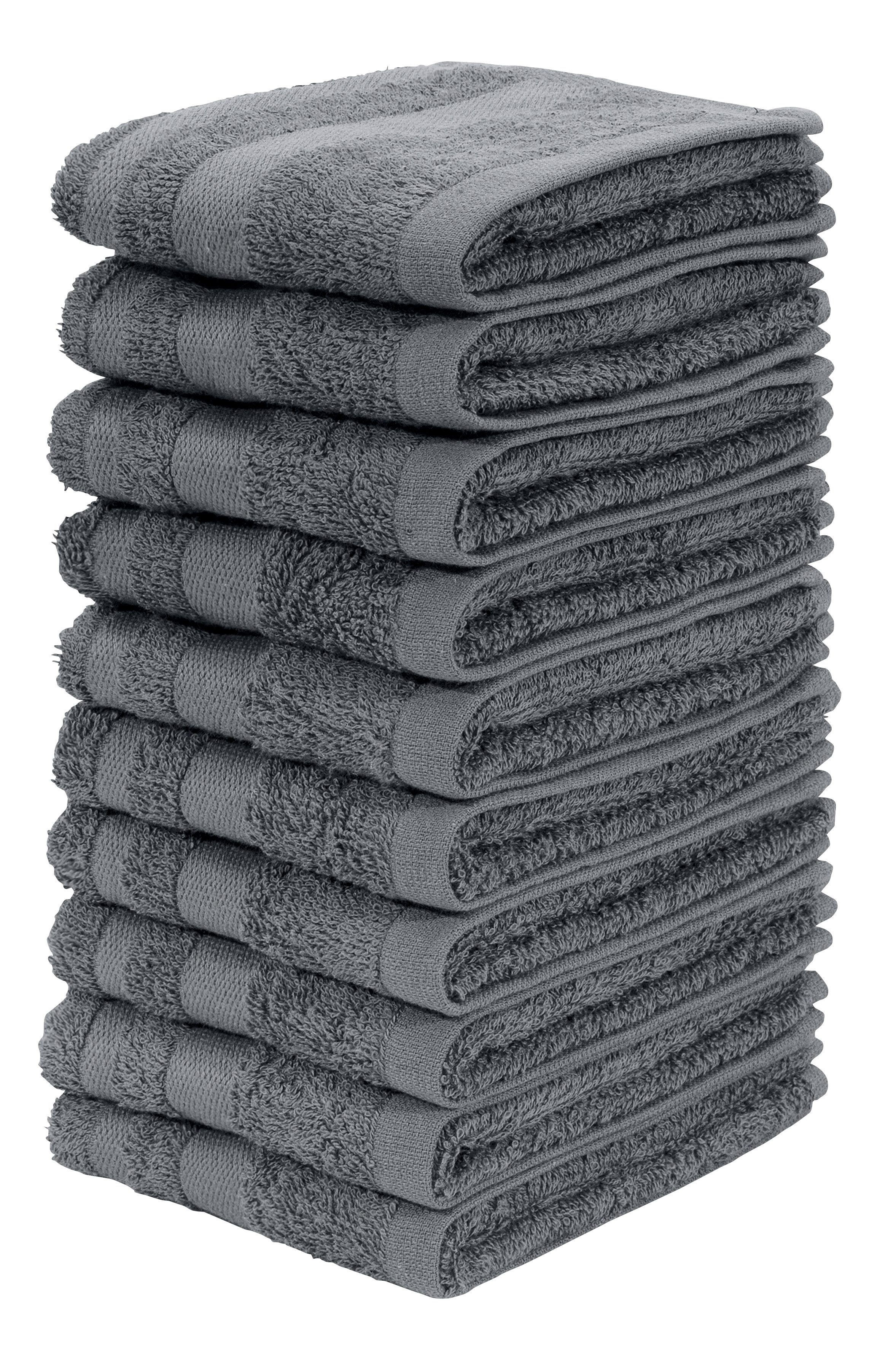 OTTO home Waschlappen Vanessa, 10 Seiftücher, 30x30cm, in Standard- und Premium-Qualität, (Set, 10-St), Handtücher mit Bordüre, 100% Baumwolle, einfarbig, weich