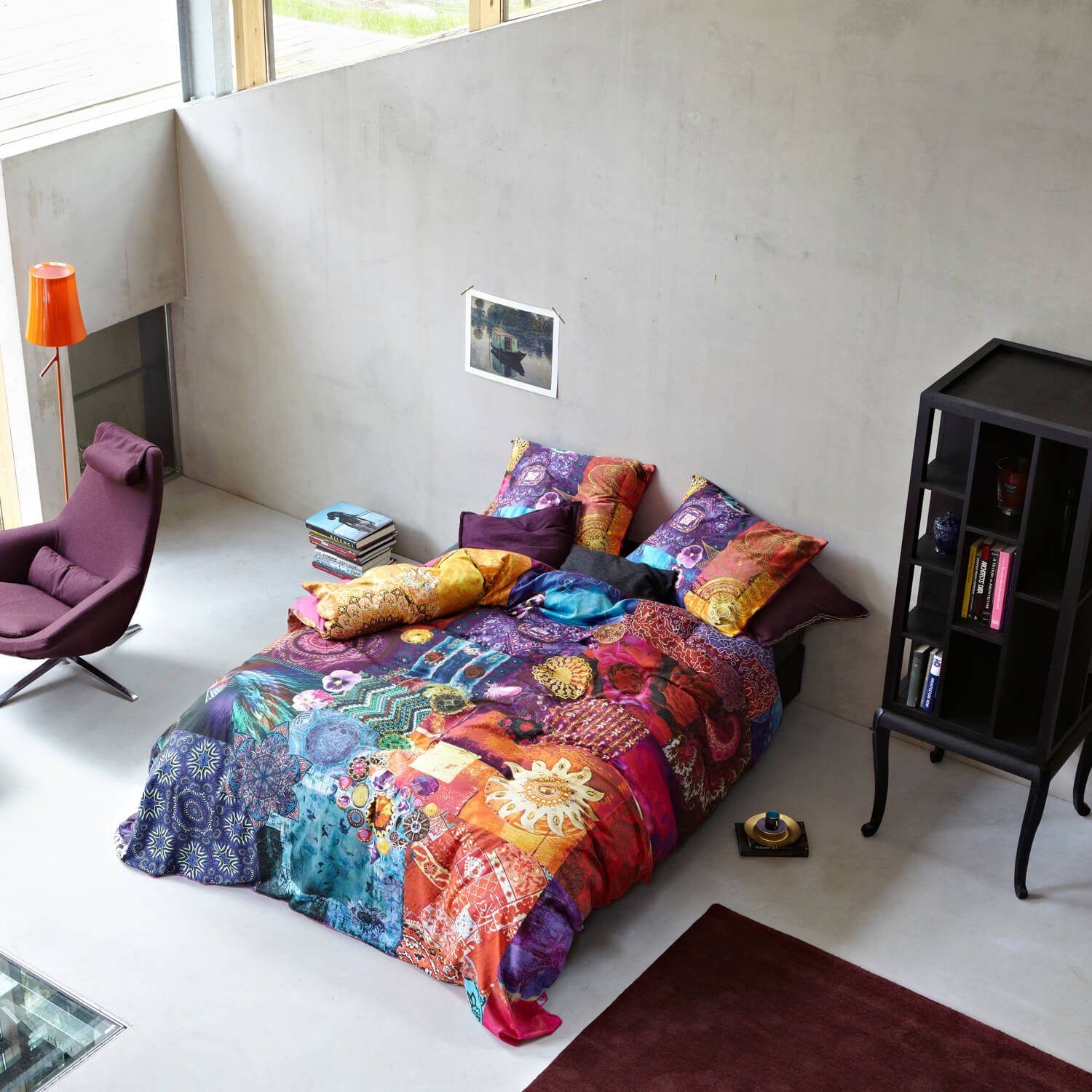 Essenza Bettwäsche Delhi purple, Satin, 2 teilig, Mandala, heilige Madonna, günstig online kaufen