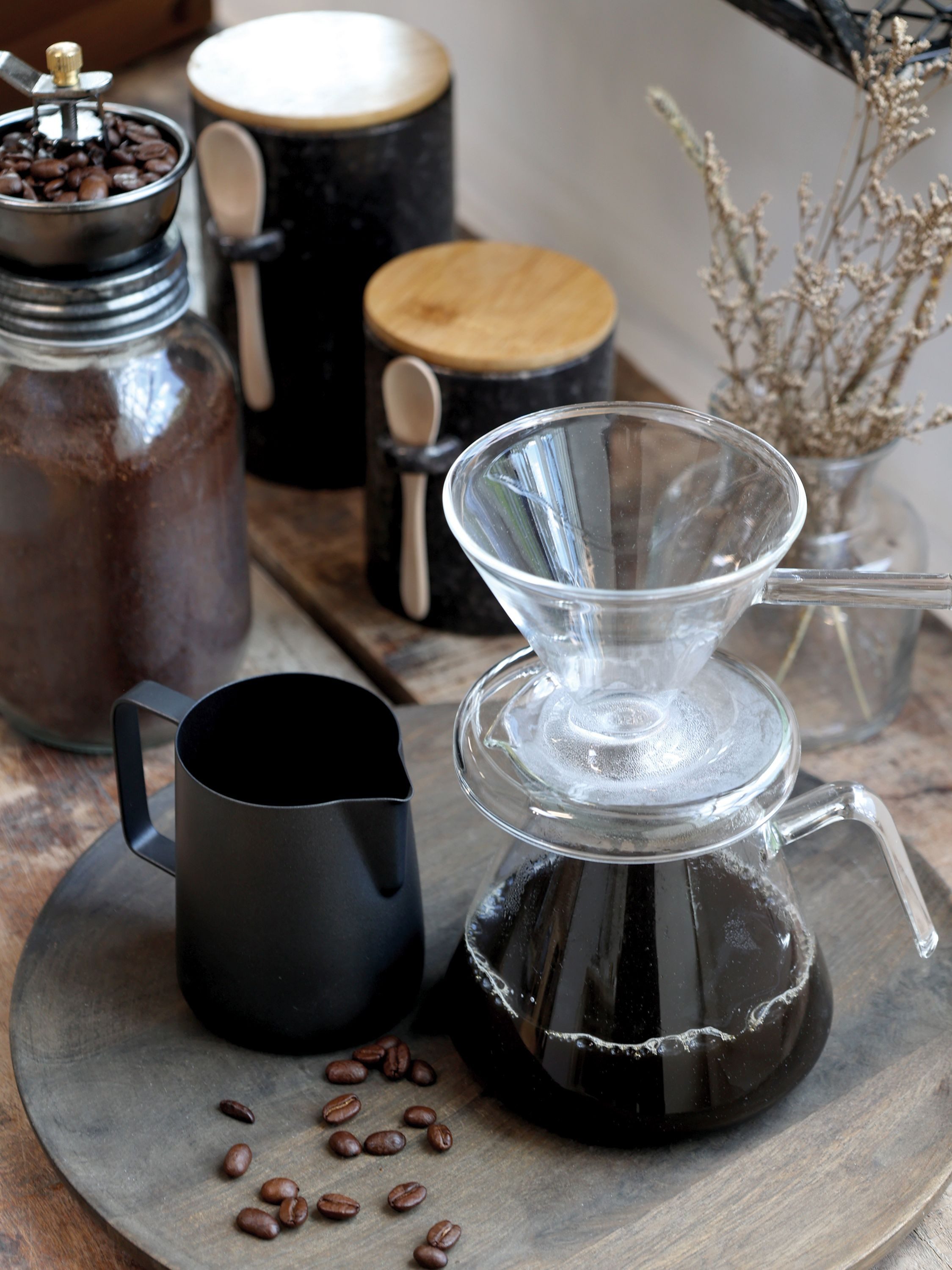 Chic Antique Kaffeekanne Chic Antique - Kaffeekanne mit Filterhalter aus Glas Kanne 600 ml