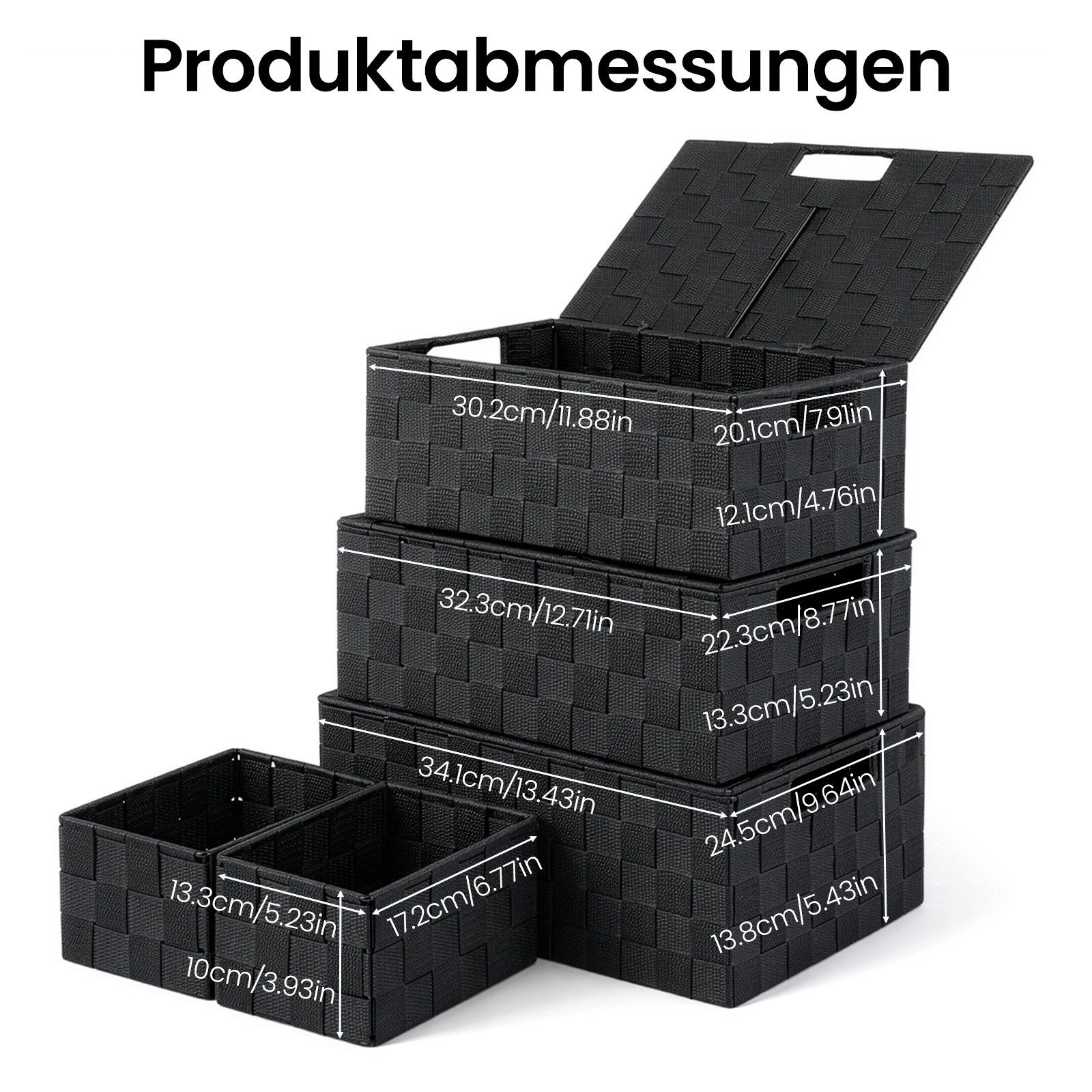 Youyijia Aufbewahrungskorb 5er-Set, Aufbewahrungskorb Stapelbare Mehrzweck-Körbe – Bild 4 von 5