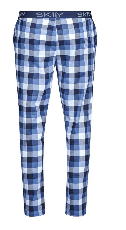 Skiny Pyjamahose Skiny Herren Pyjama Hose kariert (1-tlg) Modisches Design  Baumwolle