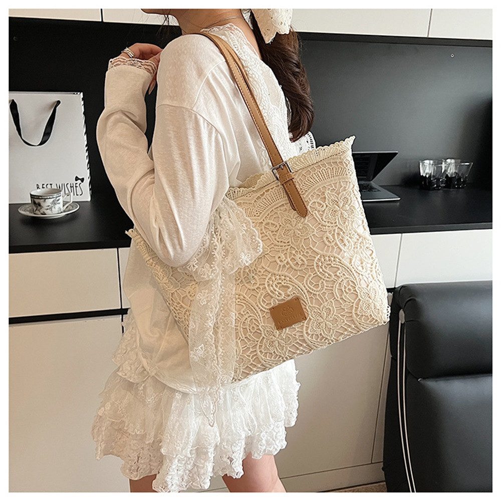RWEUOQ Strandtasche Schultertasche mit dekorativem Schal günstig online kaufen