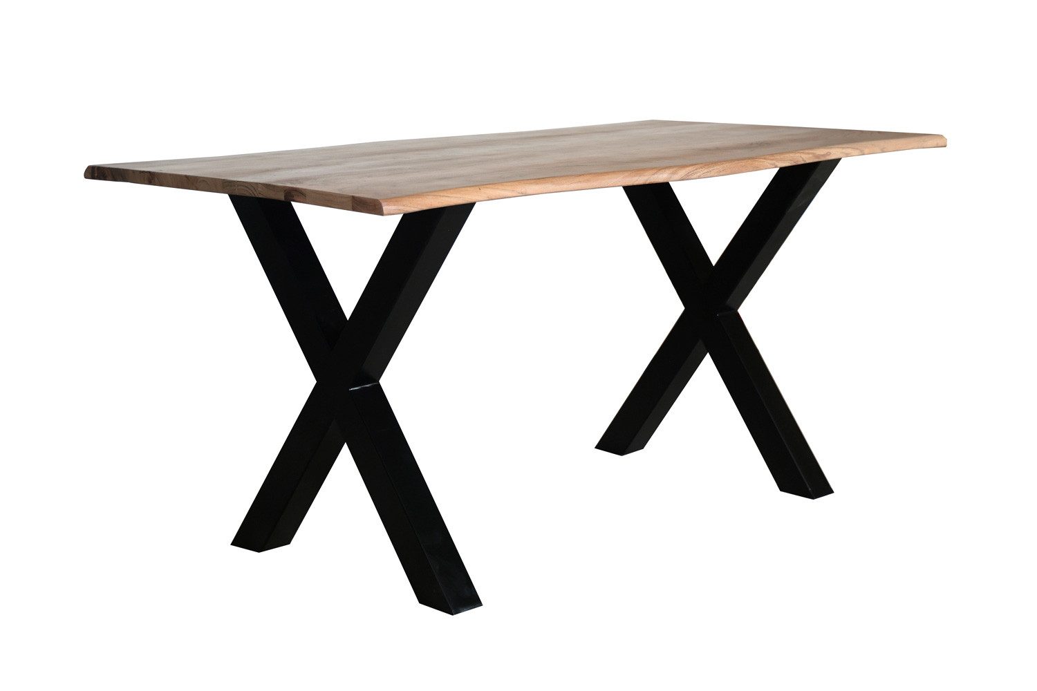 dasmöbelwerk Esstisch Esstisch Madrid 160x85 cm Massivholz Baumkante Holztisch Akazienholz