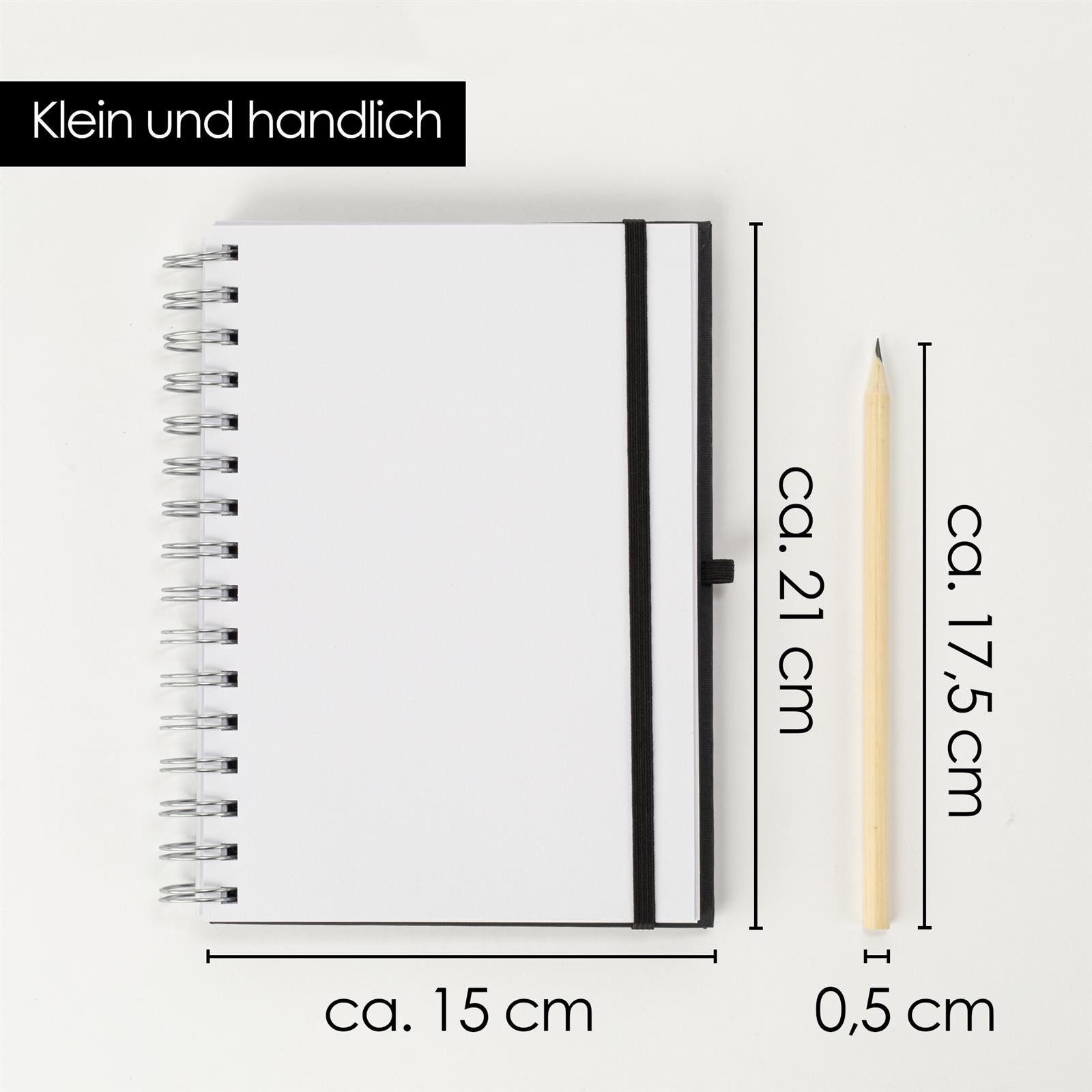 OfficeTree Skizzenbuch Skizzenbuch A5 hoch mit Verschluss, Stift und Stiftehalter