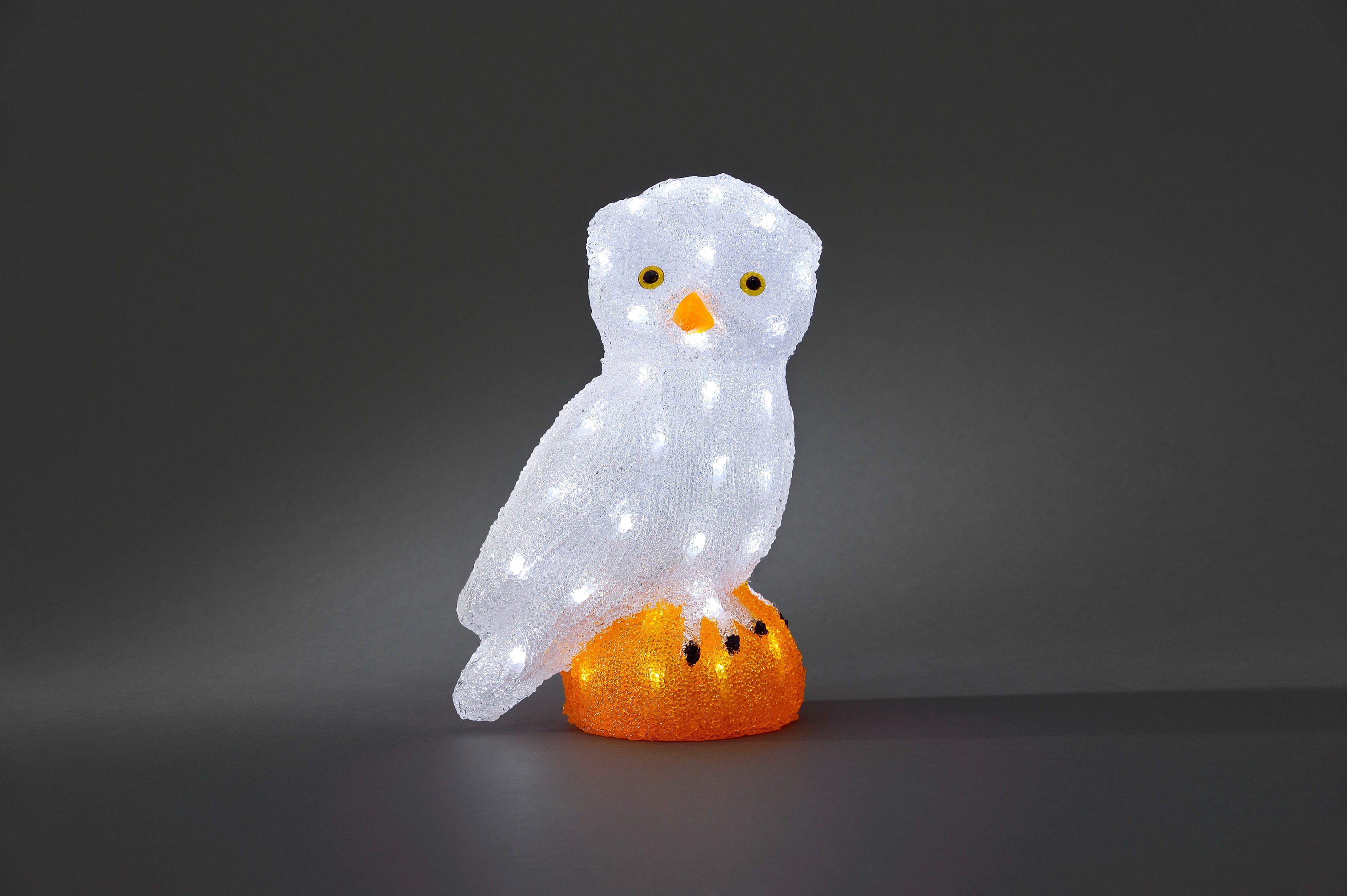 Dioden LED 56 groß, aussen St), Eule, KONSTSMIDE Acryl kalt weiße Weihnachtsdeko Weihnachtsfigur (1