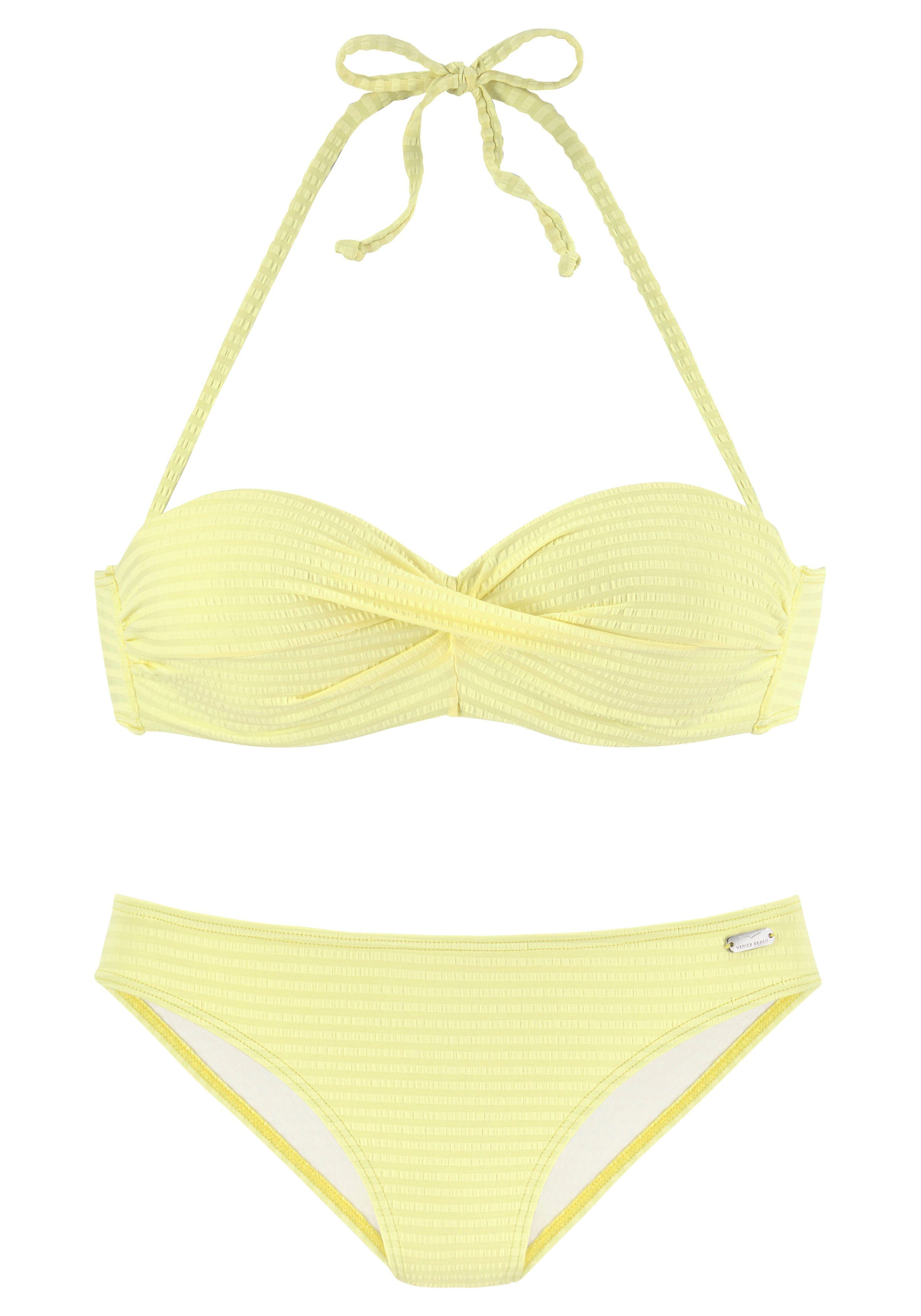 Venice Beach Bügel-Bandeau-Bikini aus edler Strukturware günstig online kaufen