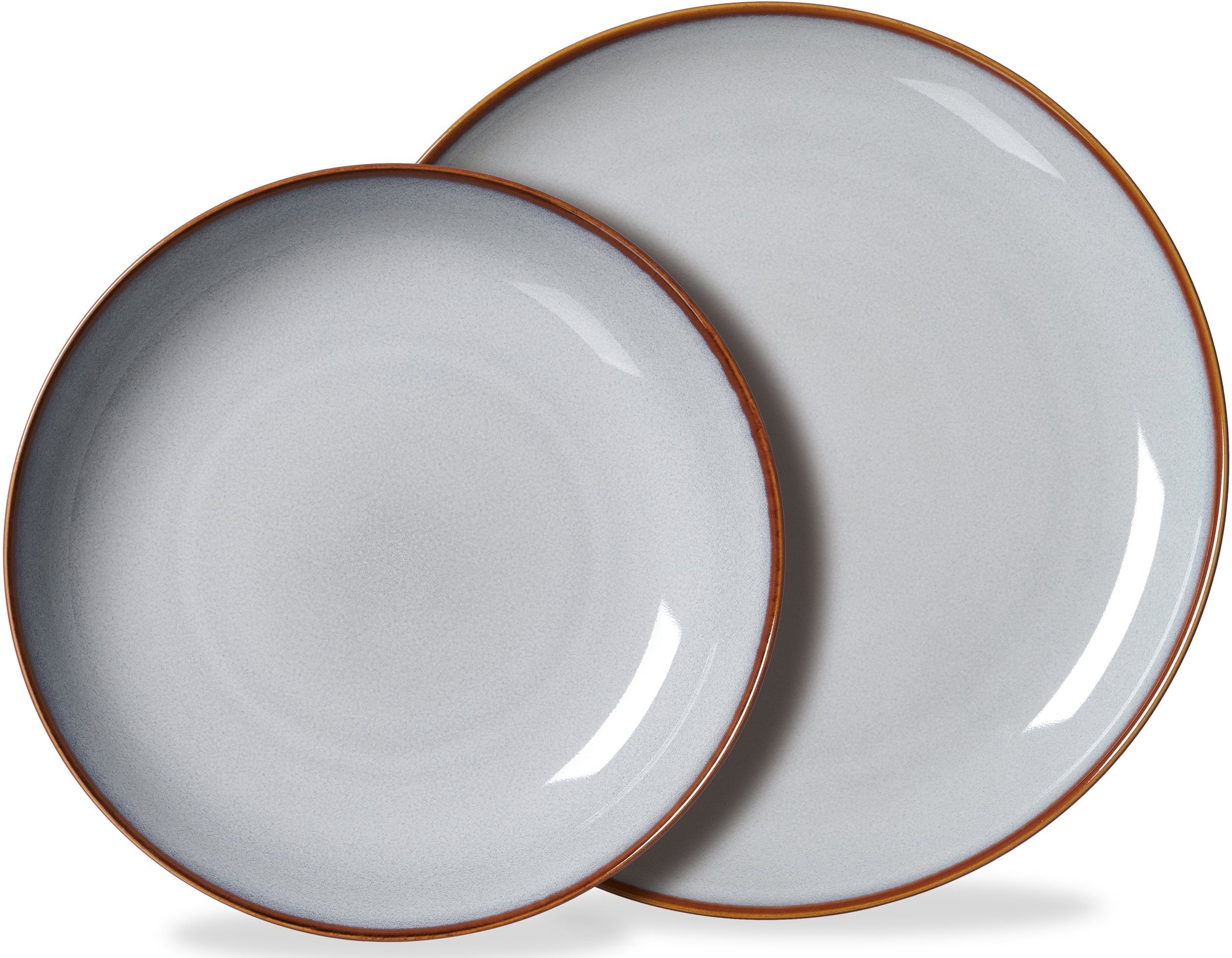 Ritzenhoff & Breker Tafelservice Teller Set, Geschirr-Set Portofino (8-tlg), 4 Personen, Steinzeug, Reaktivglasur, jedes Stück ein Unikat, 8 Teile, für 4 Personen