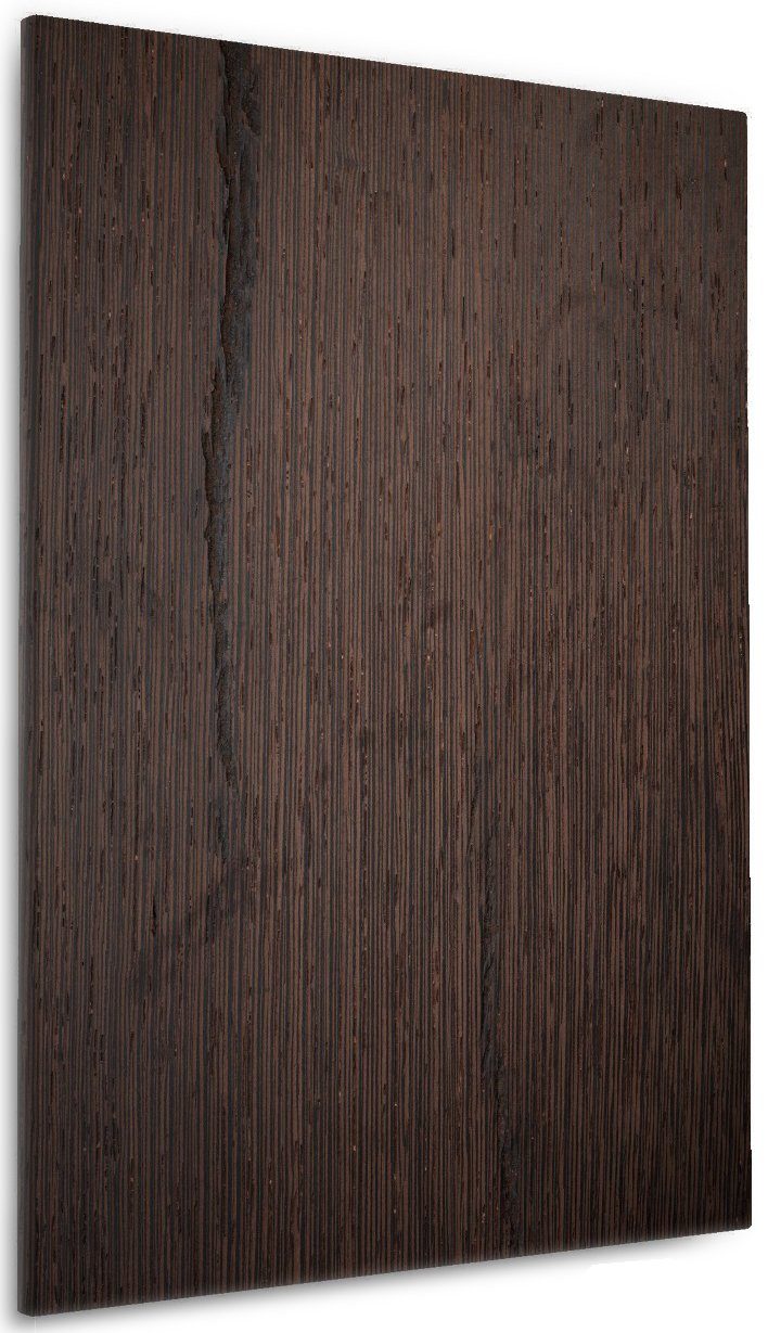 Wallario Leinwandbild, Holz-Optik Textur dunkelbraunes Holz, günstig online kaufen