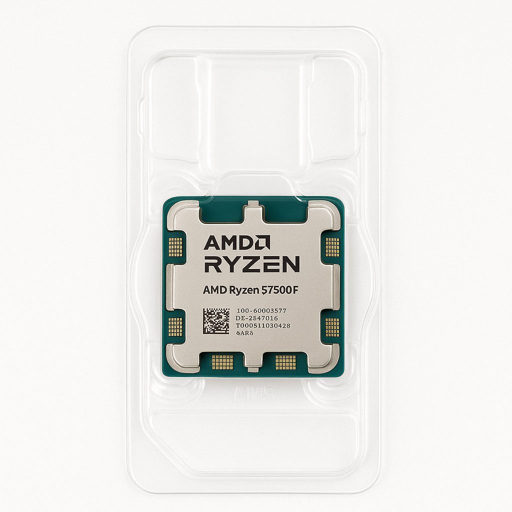 AMD Prozessor Ryzen 5 7500F CPU 6 Kerne, 12 Threads, 5.0 GHz AM5, DDR5, PCIe 5.0, Tray Version ohne Kühler