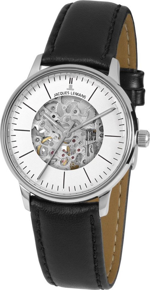 Jacques Lemans Mechanische Uhr Retro Classic, N-207ZA, Gehäuse aus  Edelstahl, Gehäuse-Ø ca. 38 mm