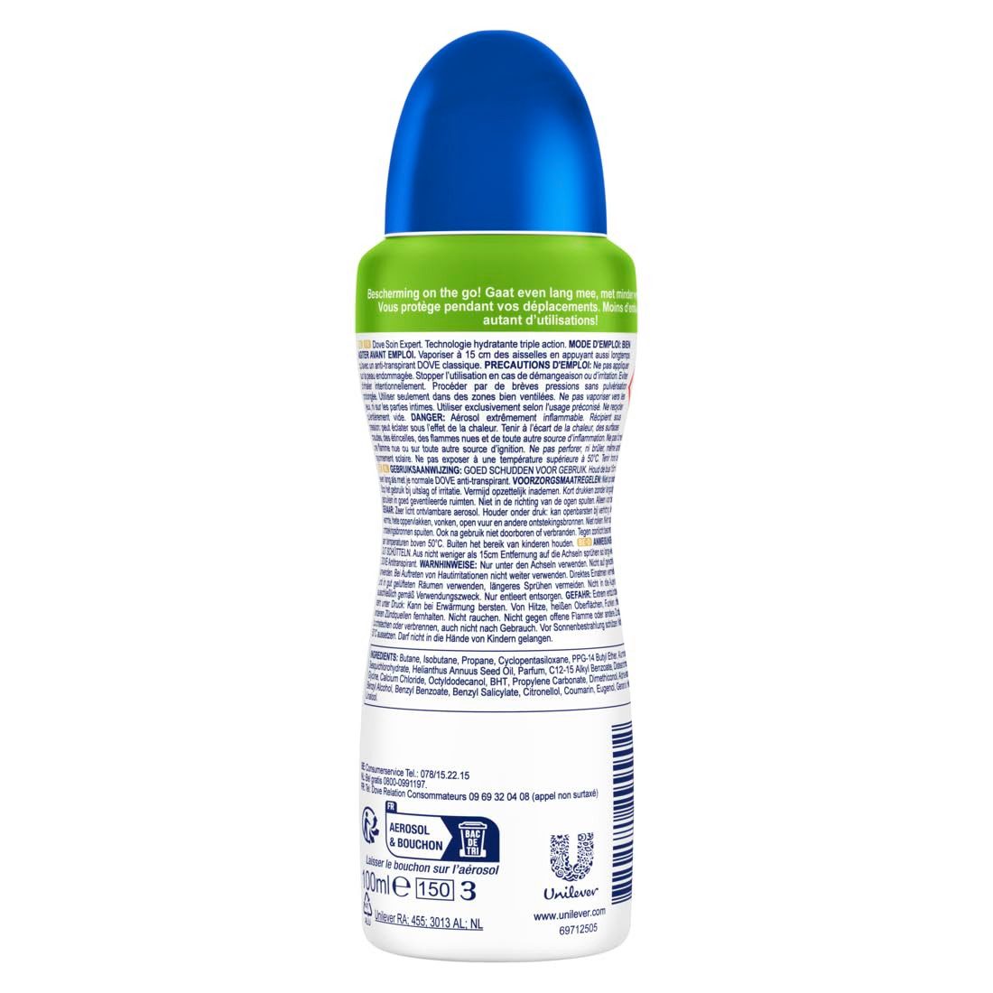 DOVE / UNILEVER Deo-Spray 6x Dove Advanced Care Deodorant Anti-Transpirant Original, 100ml, 6-tlg., komprimiert