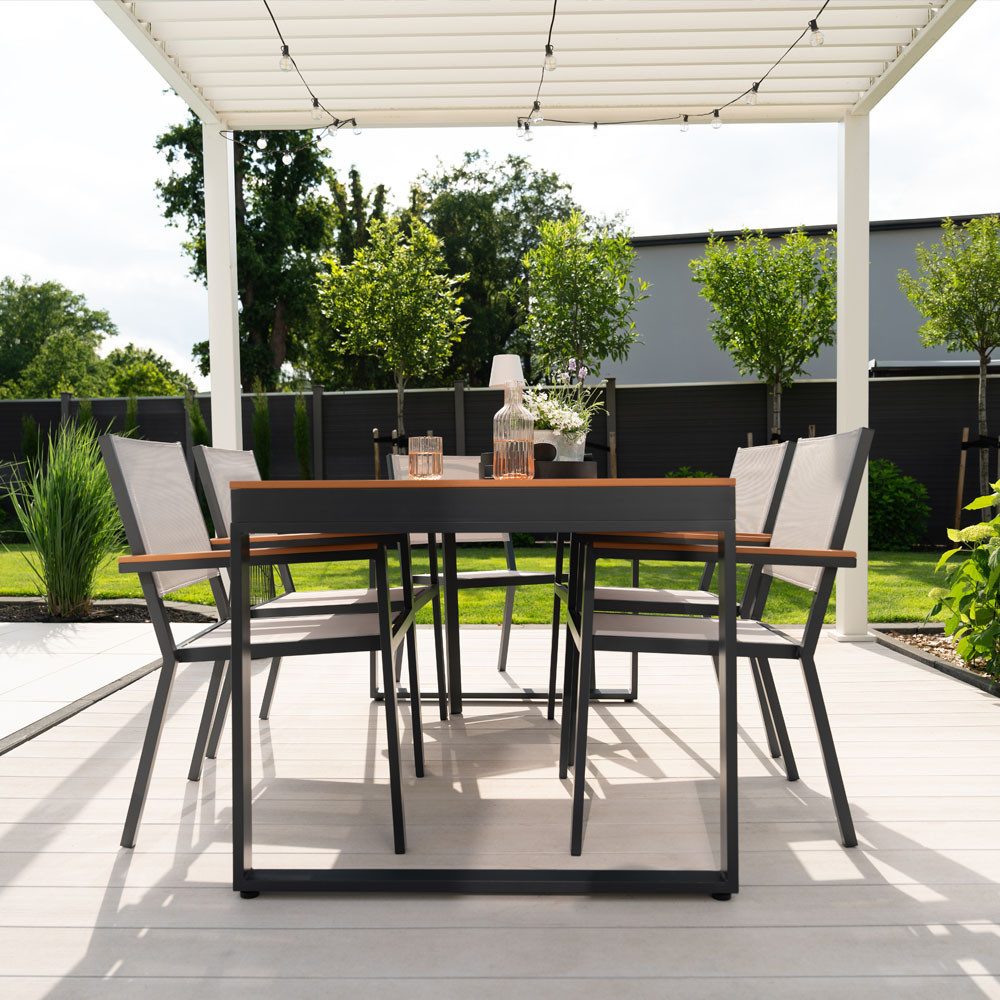 HOME DELUXE Gartentisch SIERA 160 x 90 cm (1-St), aus robustem Aluminium, Gartenmöbel, Gartengarnitur, Balkontisch