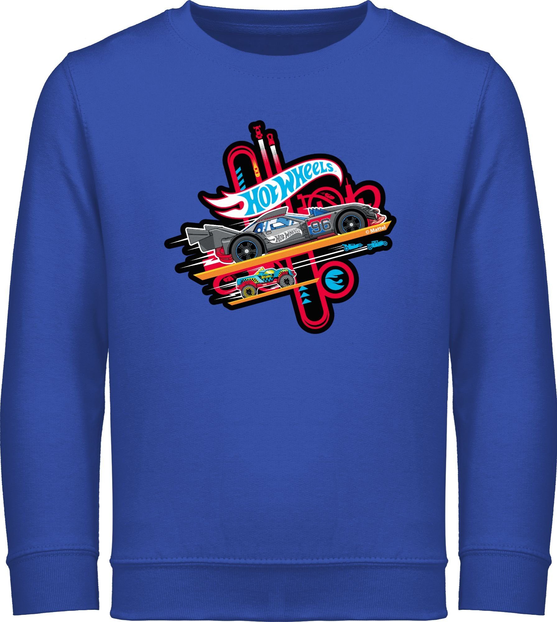 Shirtracer 3 Sweatshirt Rennautos Royalblau Hot Mädchen Wheels