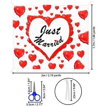Belle Vous Streudeko Hochzeitsdekoration: Roter Herz-Ausschnitt (B2 x H1.7m), Wedding Decor: Red Heart Cutout & Scissors