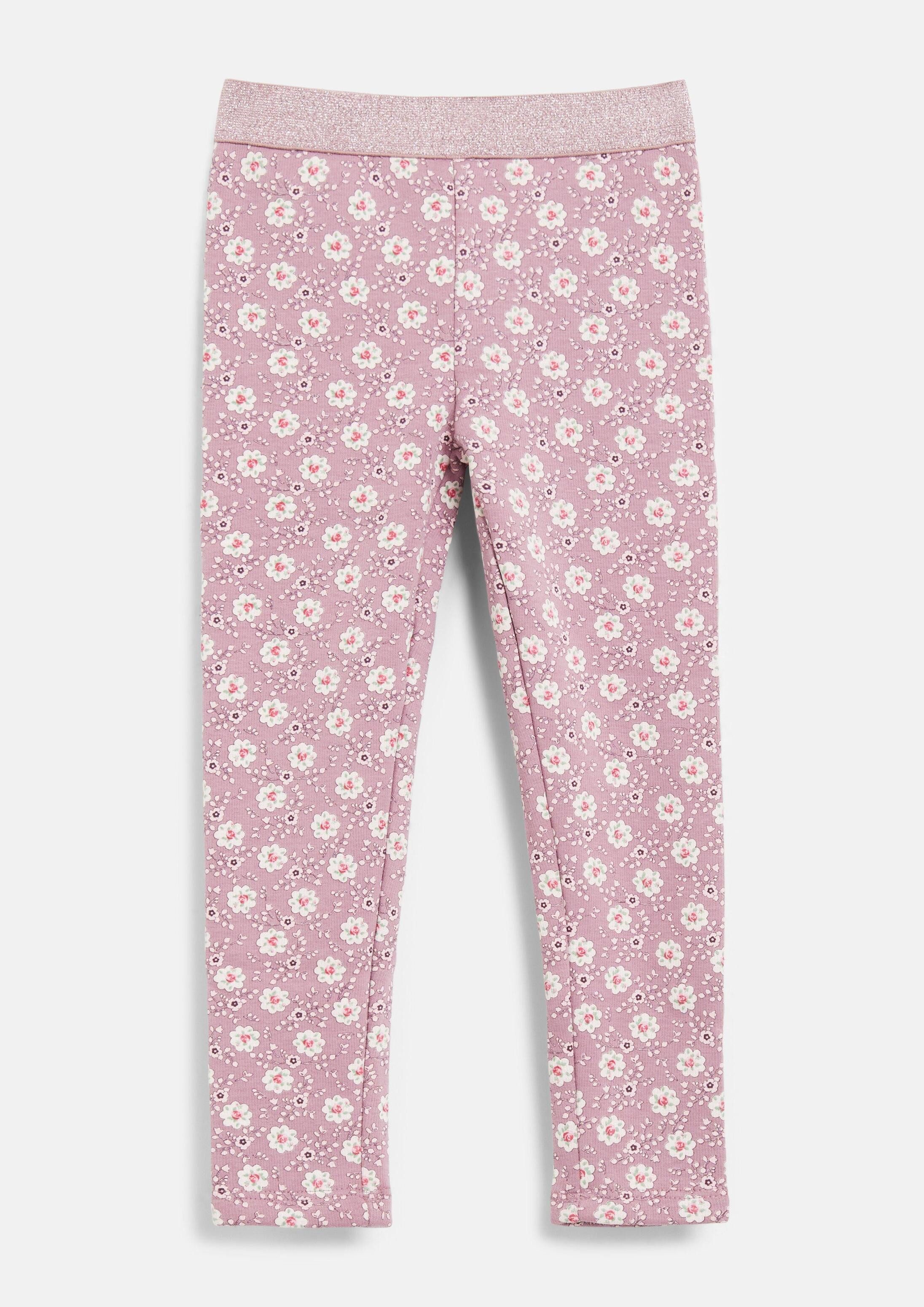 s.Oliver Leggings Leggings Thermofleece-Leggings mit All-over-Print und Glitzerbund