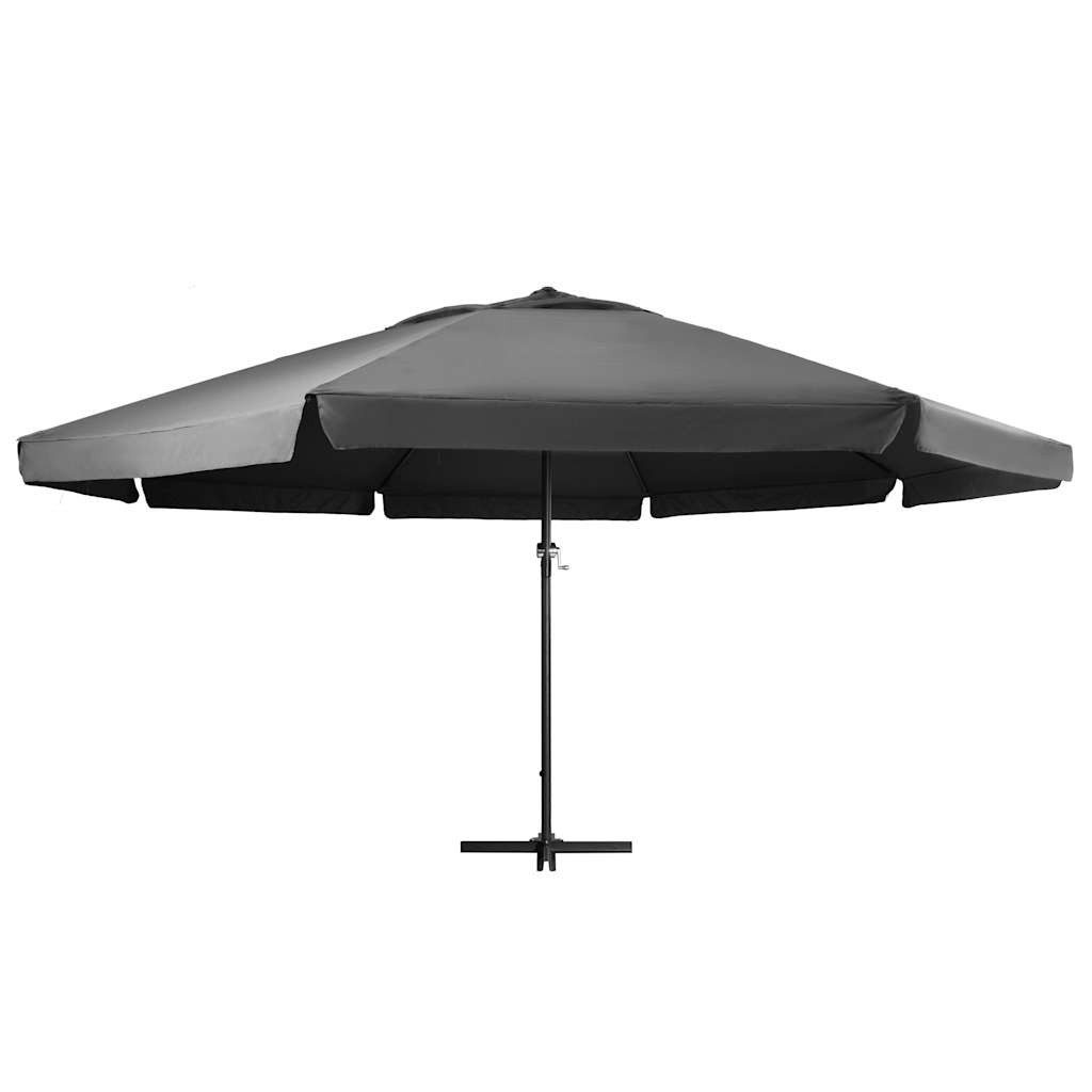 vidaXL Sonnenschirm Sonnenschirm mit Aluminium-Mast 600 cm Anthrazit
