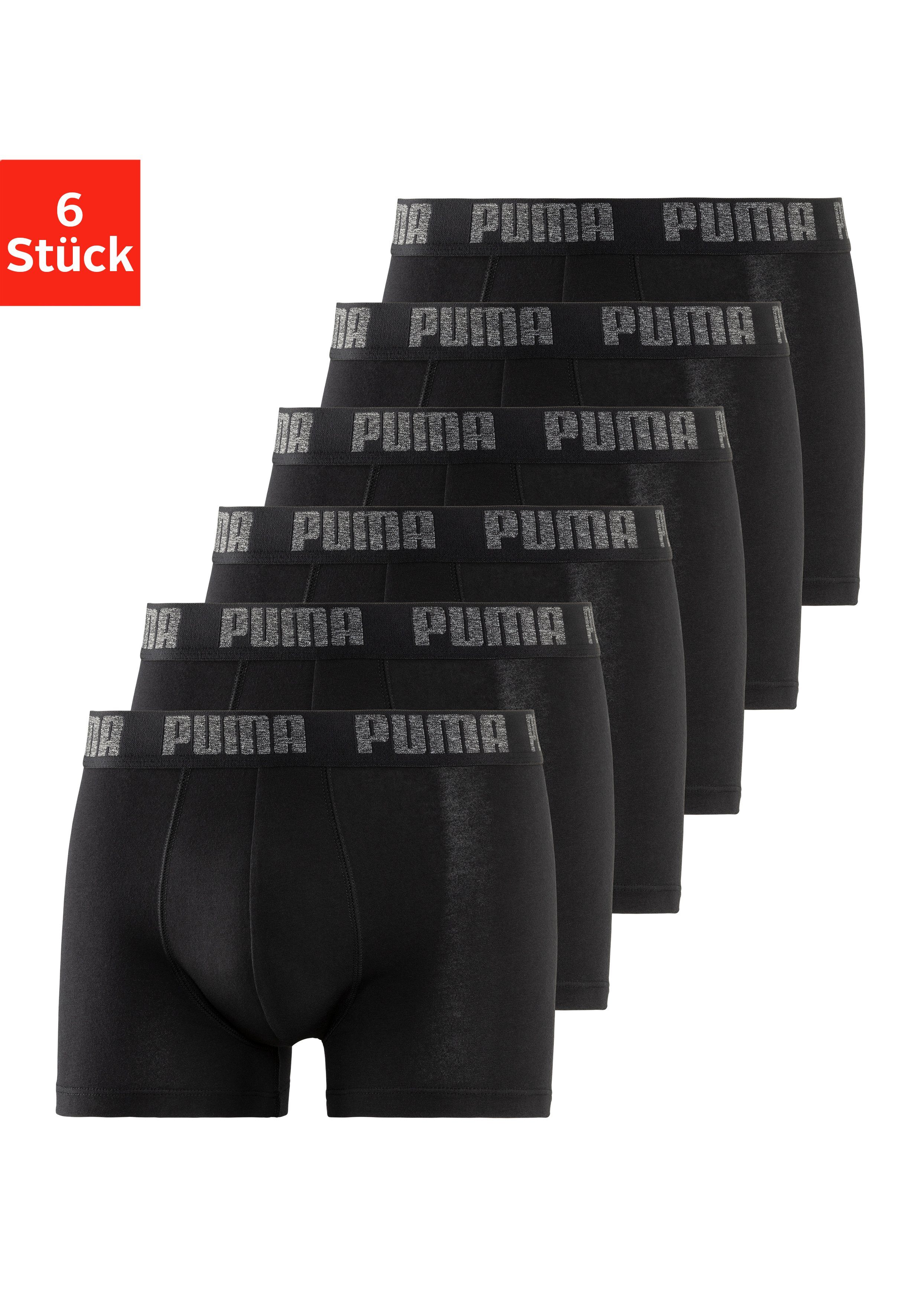 PUMA Boxershorts (Packung, 6-St) PUMA BASIC BOXER 6P ECOM schwarz