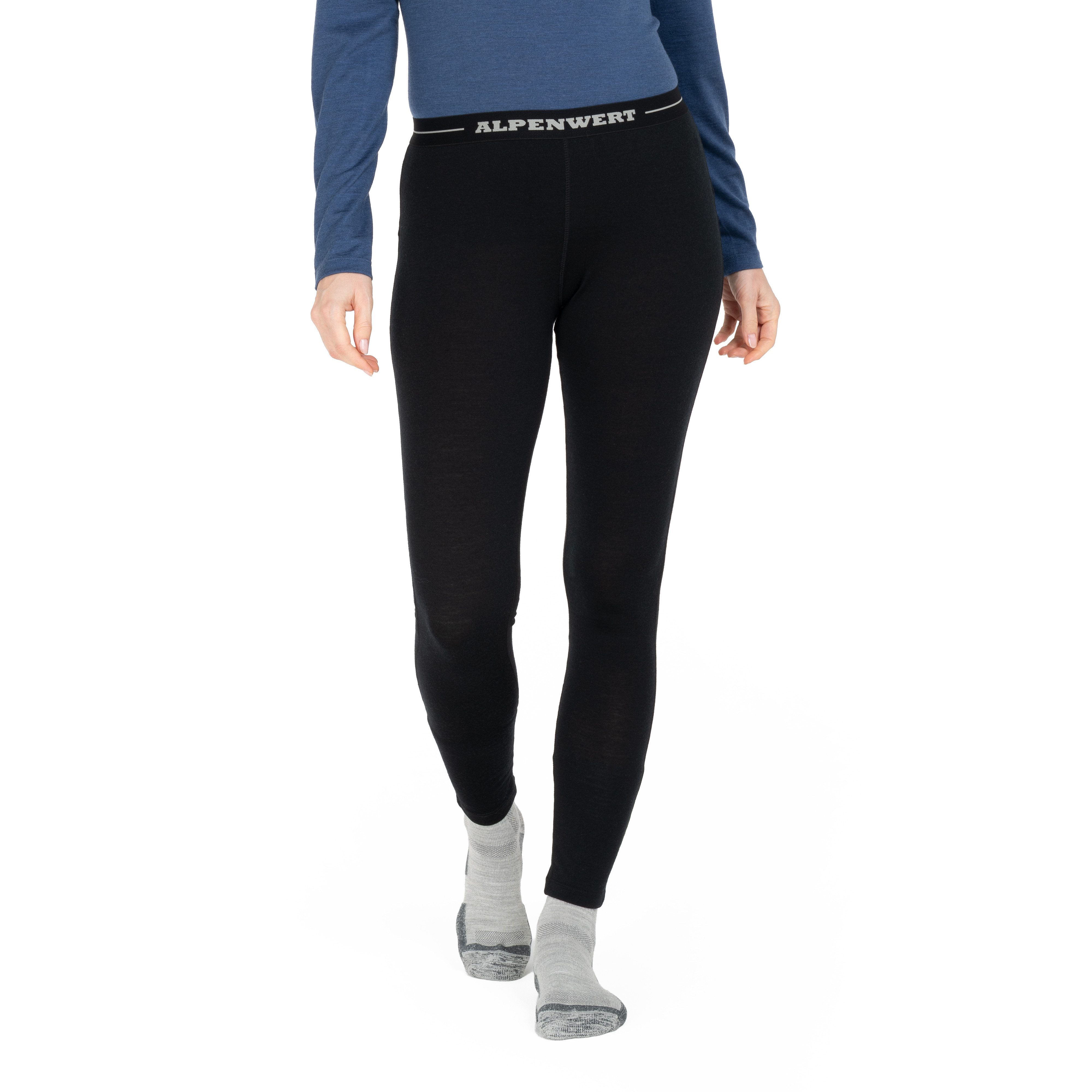Alpenwert Thermounterhose Damen lange Unterhose aus 100% Merinowolle – atmungsaktiv & wärmend (Packung) Funktionshose Lang Leggins Ski-Winterhose Baselayer