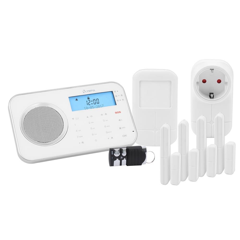 Olympia ProHome 8762 WLAN/GSM-Alarmanlage Smart Home Alarmanlage (WLAN/GSM, App-Steuerung, 64 Sensoren, Messsteckdose)