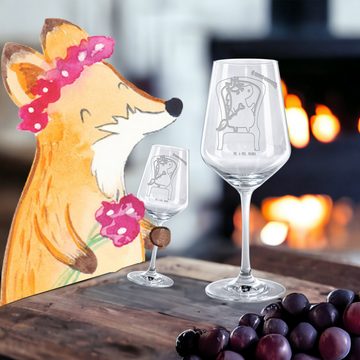 Mr. & Mrs. Panda Rotweinglas Einhorn König - Transparent - Geschenk, Kaiser, Weinglas, Spülmaschin, Premium Glas, Unikat durch Gravur