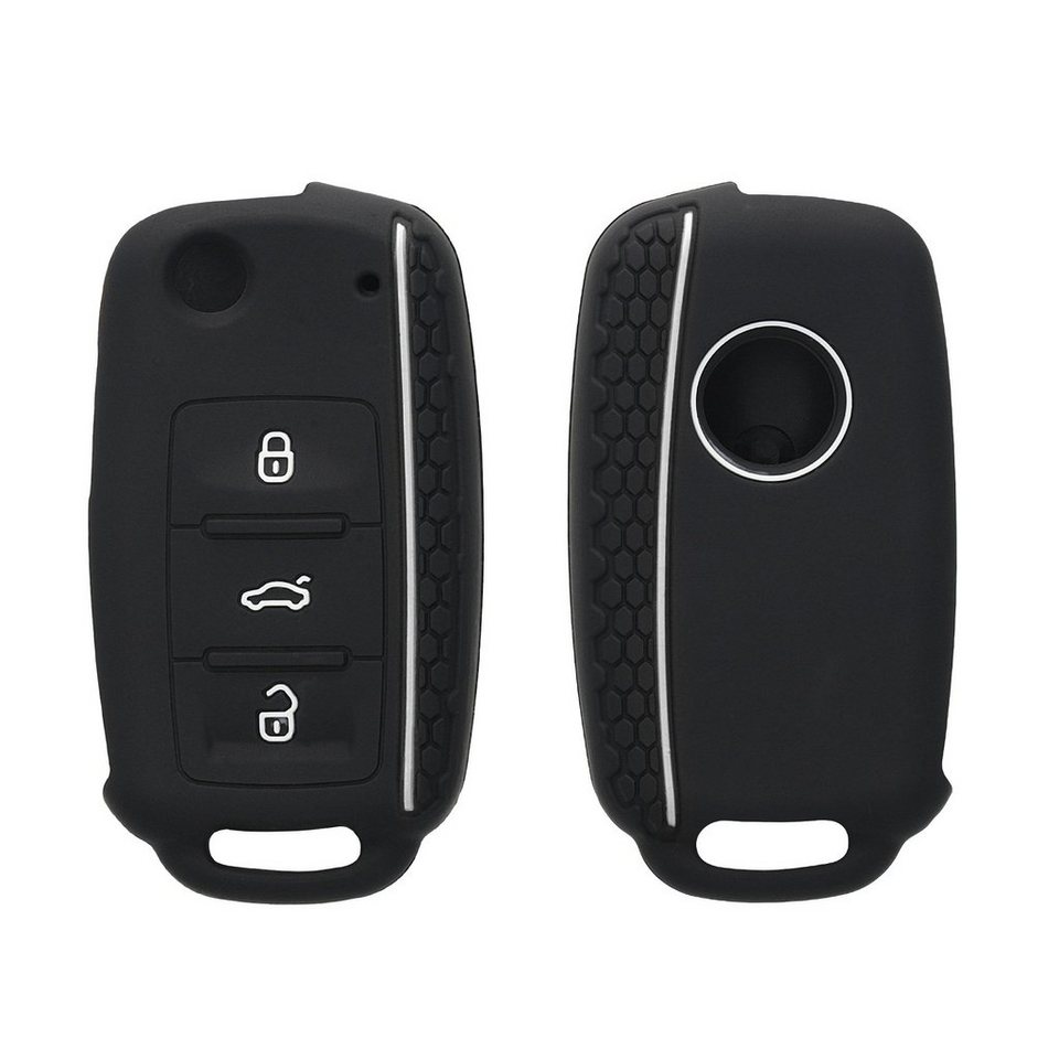 kwmobile Schlüsseltasche Autoschlüssel Silikon Hülle für VW Skoda Seat,  Schlüsselhülle Schlüssel Case Cover, KOMPATIBEL MIT: passend für VW Skoda  Seat 3-Tasten Autoschlüssel