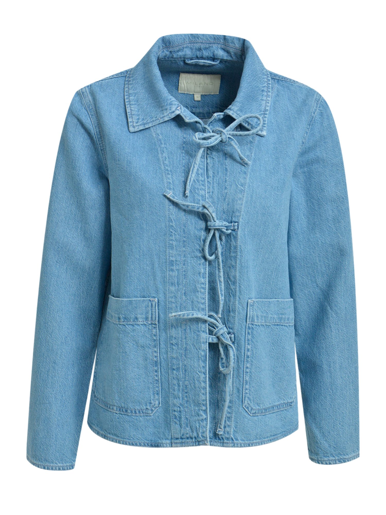 Milano Italy Kurzjacke blau,Casual,Baumwolle,Unifarben,Umlegekragen,Lang,Regular Fit