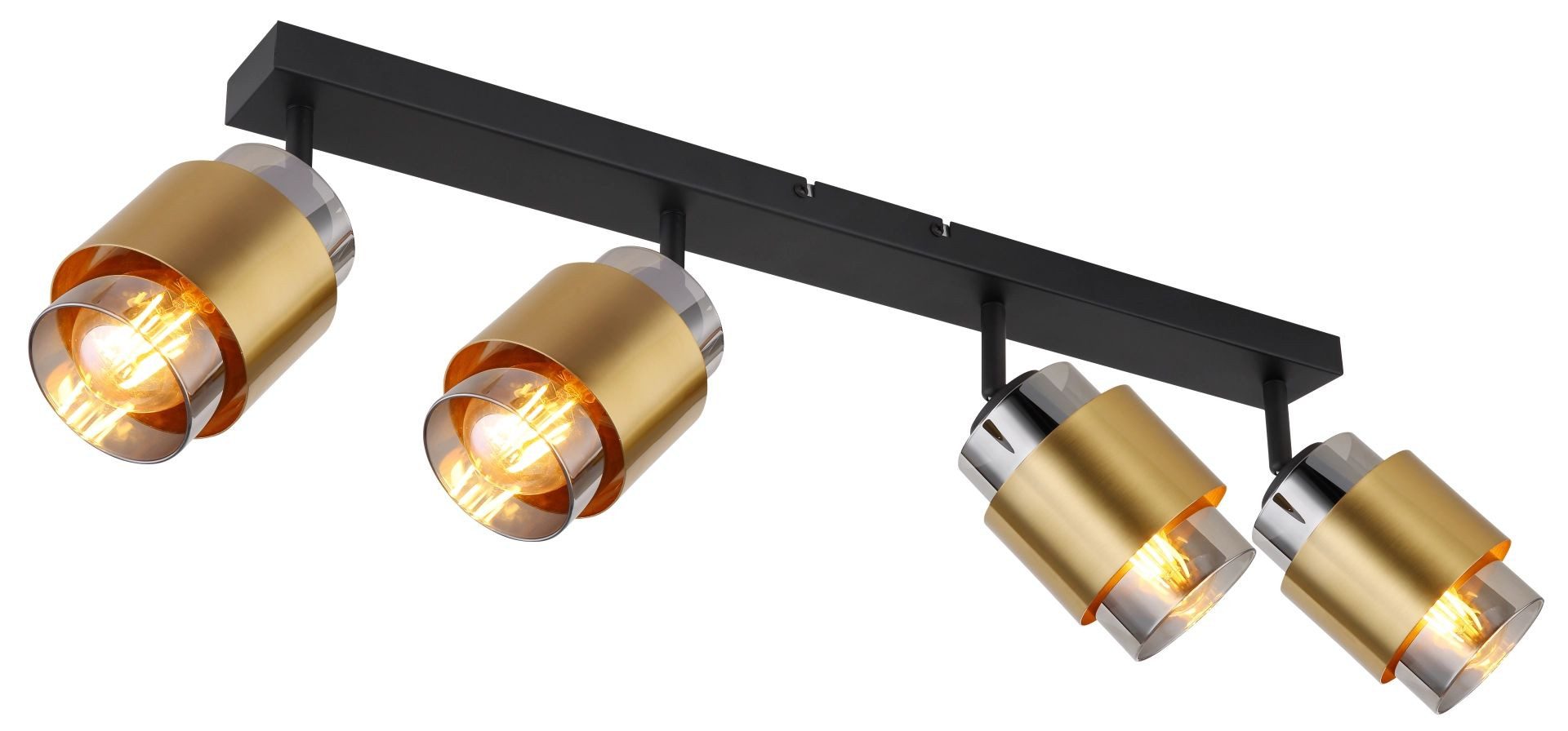 GLOBO LIGHTING Deckenstrahler MILLEY, ohne Leuchtmittel, Deckenspot, Gläser, Messing, Wohnzimmer, Esszimmer