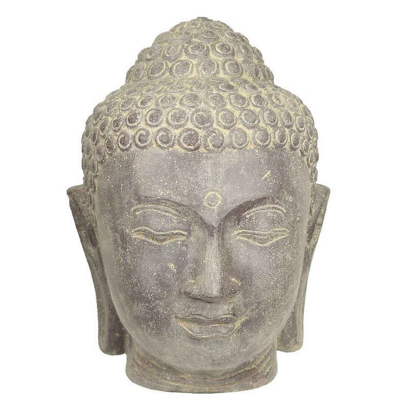 Oriental Galerie Dekofigur »Buddha Kopf Gartenfigur aus Lavastein 55 cm« (1 St), traditionelle Herstellung in Handarbeit im Ursprungsland