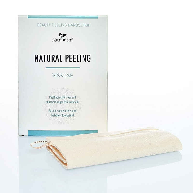 Carenesse Körperpeeling »Natural Peeling Peelinghandschuh Viskose Body Scrub Massagehandschuh«, porentief, natürlich & effektiv exfoliating glove Peeling Handschuh