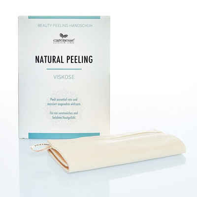 Carenesse Körperpeeling Natural Peeling Peelinghandschuh Viskose Body Scrub Massagehandschuh, porentief, natürlich & effektiv exfoliating glove Peeling Handschuh