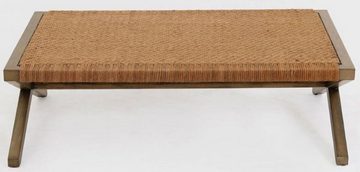 Casa Padrino Couchtisch Luxus Couchtisch Braun 120 x 70 x H. 36 cm - Rechteckiger Massivholz Wohnzimmertisch - Luxus Möbel