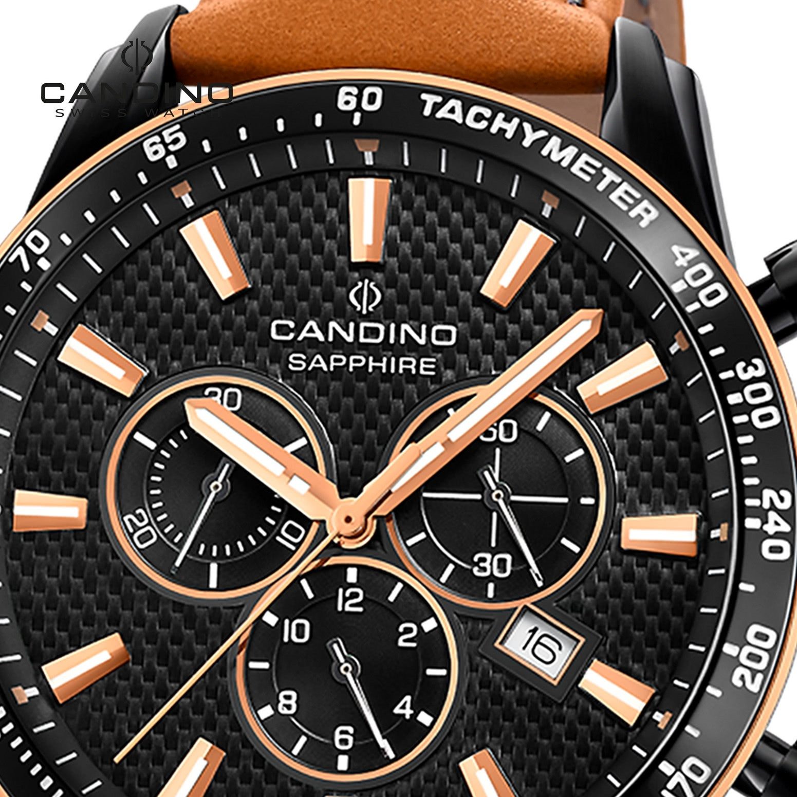 Candino Chronograph Candino Herrenuhr Leder braun Candino, (Chronograph), H günstig online kaufen