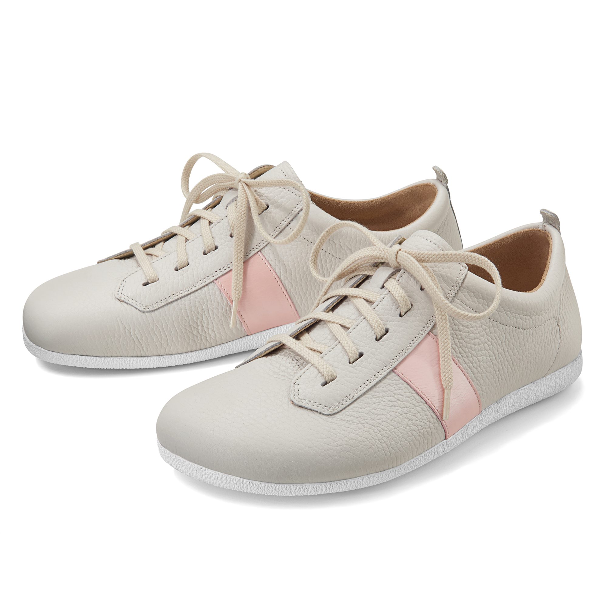 Ruth Damenschuh Leder echtem der Modell Creme/Rose BÄR Aus - Farbe Schnürschuh in