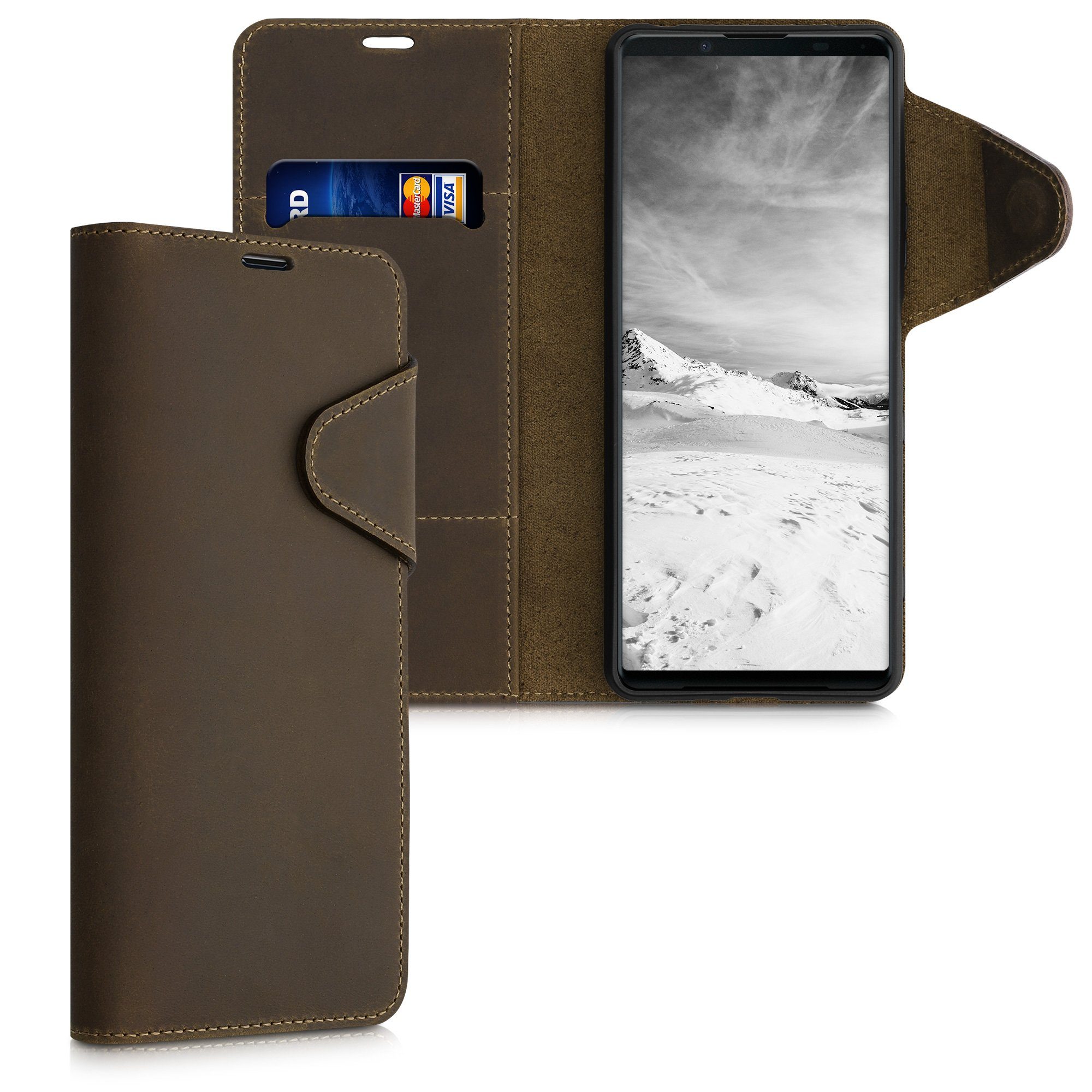 kalibri Handyhülle Hülle für Sony Xperia 1 III, Leder Handyhülle Handy ...