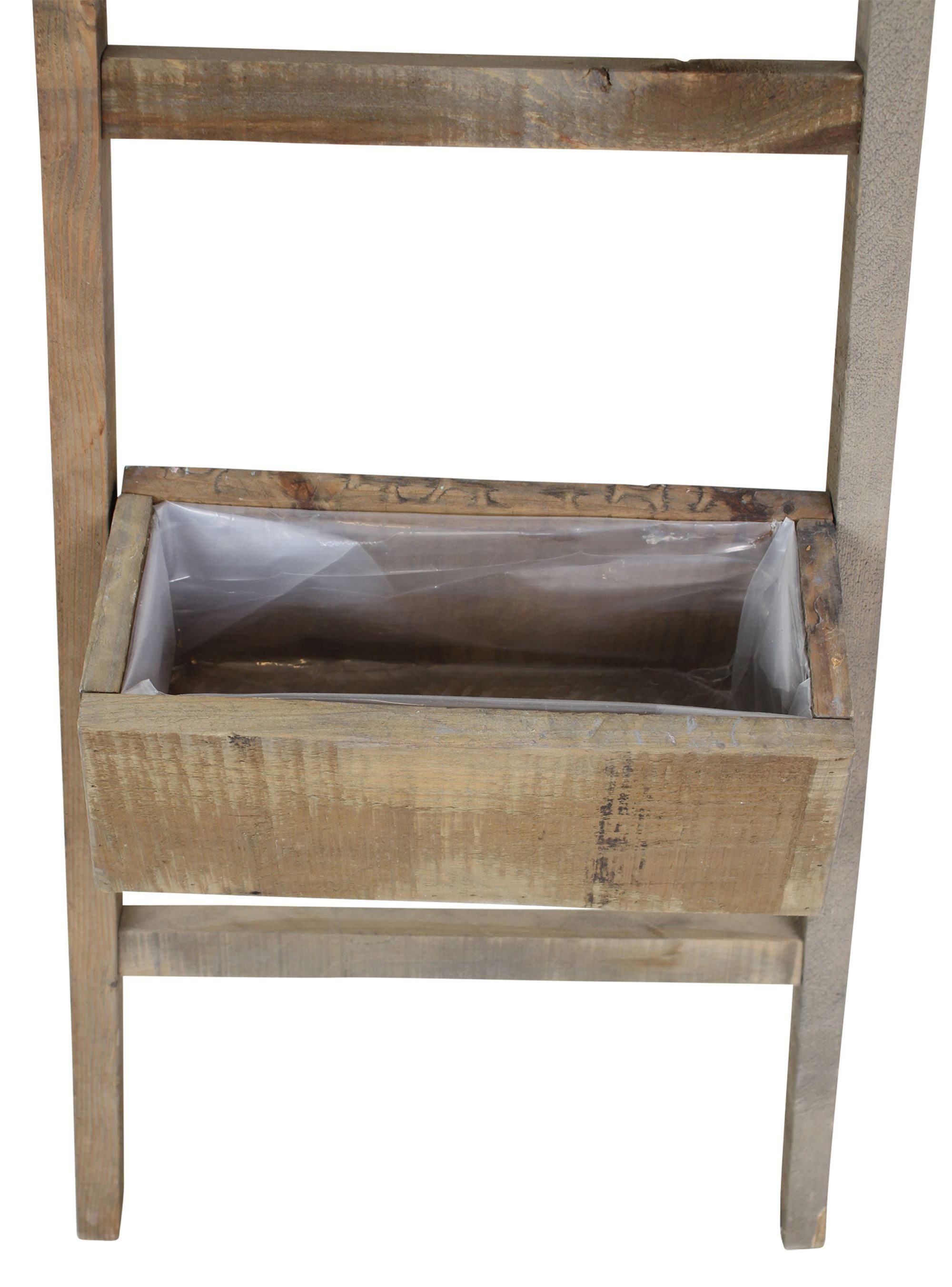 Dekoleidenschaft Pflanzentreppe Pflanzleiter "Rustikal" aus recyceltem Holz mit 2 Pflanzkästen (1 St), 110 cm hoch, Upcycling Pflanzer, Gartendeko, Hochbeet, Bl – Bild 5 von 5