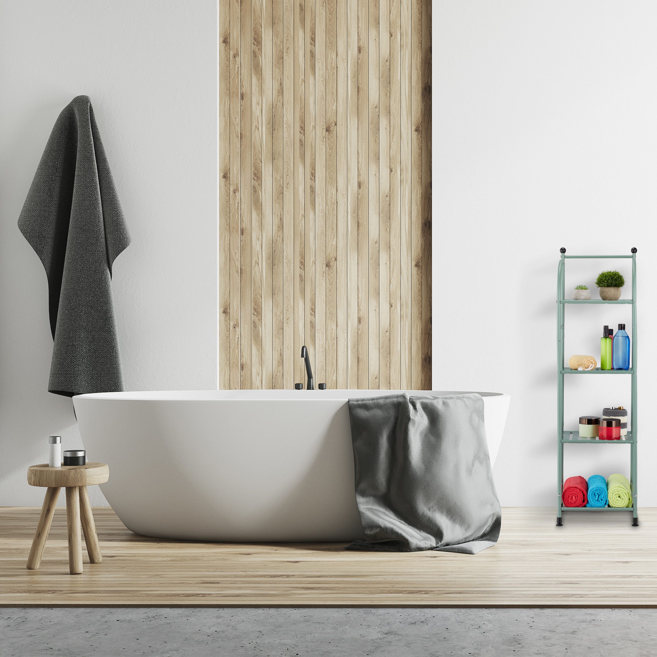 relaxdays Standregal Schmales Standregal mit 4 günstig online kaufen