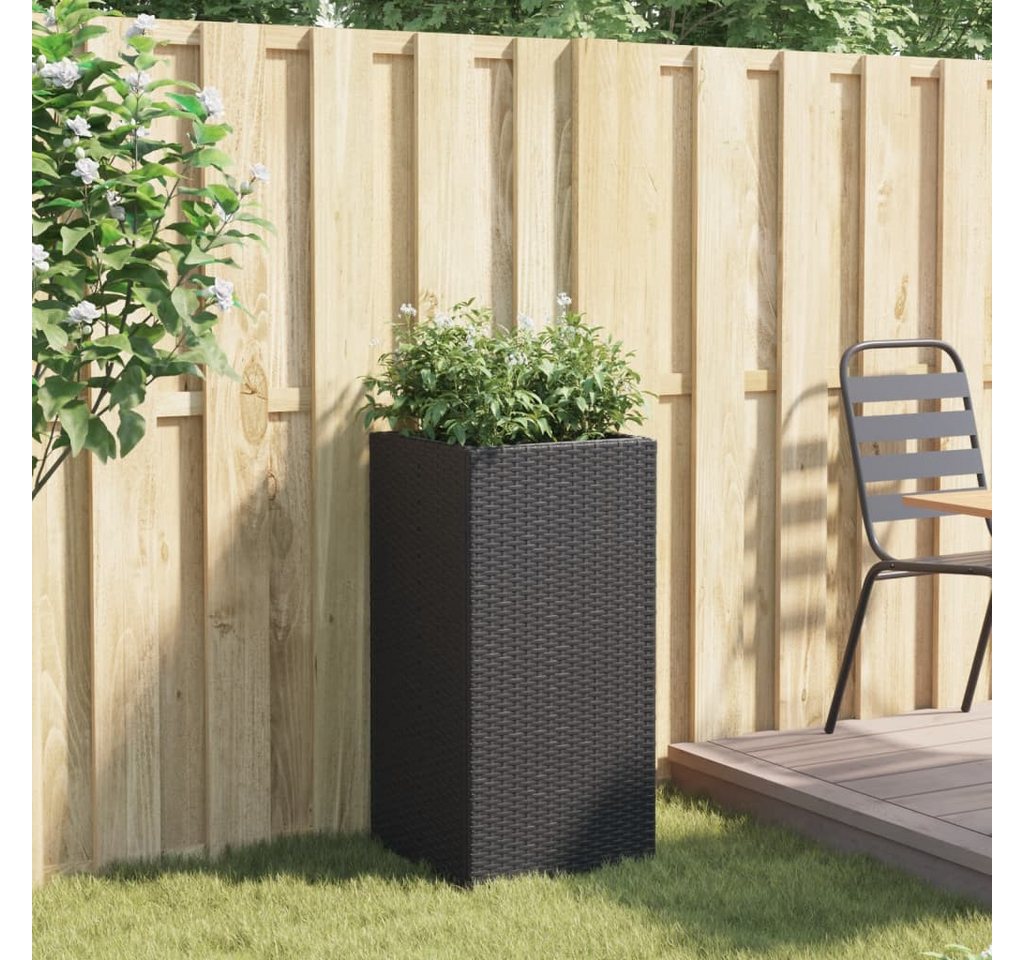 Thumbnail - vidaXL Blumentopf Pflanzkübel Schwarz 40x40x80 cm Poly Rattan (1 St)