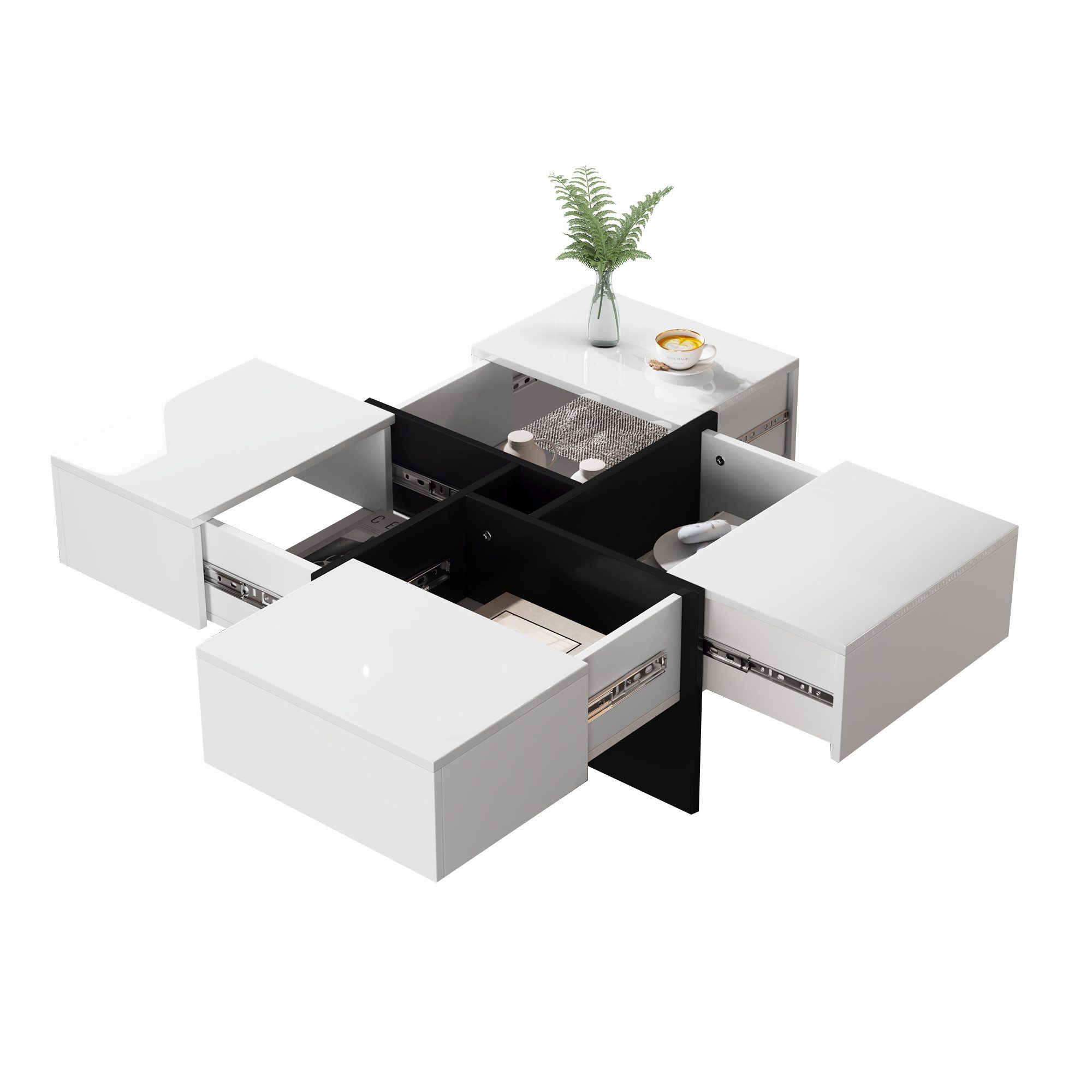 MODFU Couchtisch quadratischer Wohnzimmetisch (Beistelltisch, Kaffeetisch, günstig online kaufen
