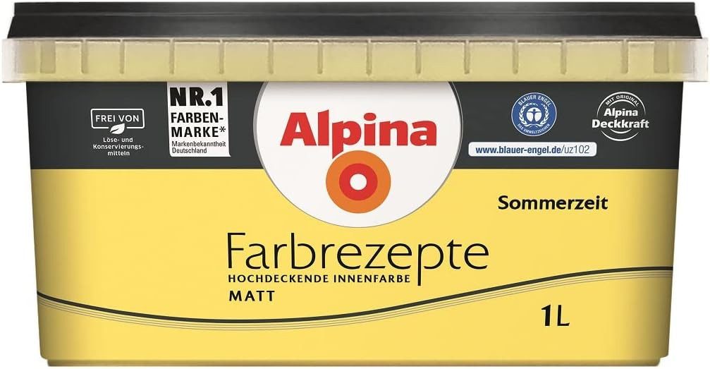 Alpina Wandfarbe Farbrezepte Wandfarbe 1 Liter hochdeckend Farbwahl Matt Alpina
