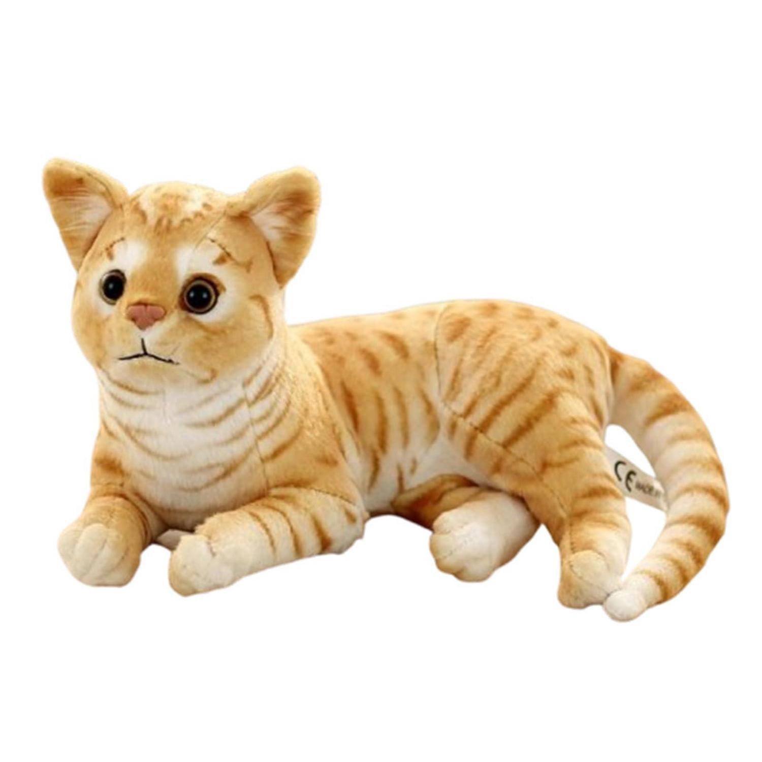 LuxusKollektion Kuscheltier Kuscheltier Katze Plüsch Puppe Lebensecht 30cm 36cm Gelbe Streifen